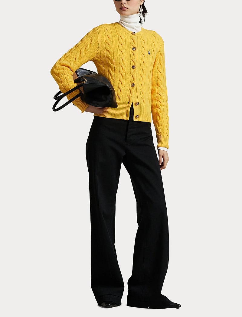 Polo Ralph Lauren - Cable-Knit Wool-Cashmere Cardigan - kaschmir - mustard yellow - 4