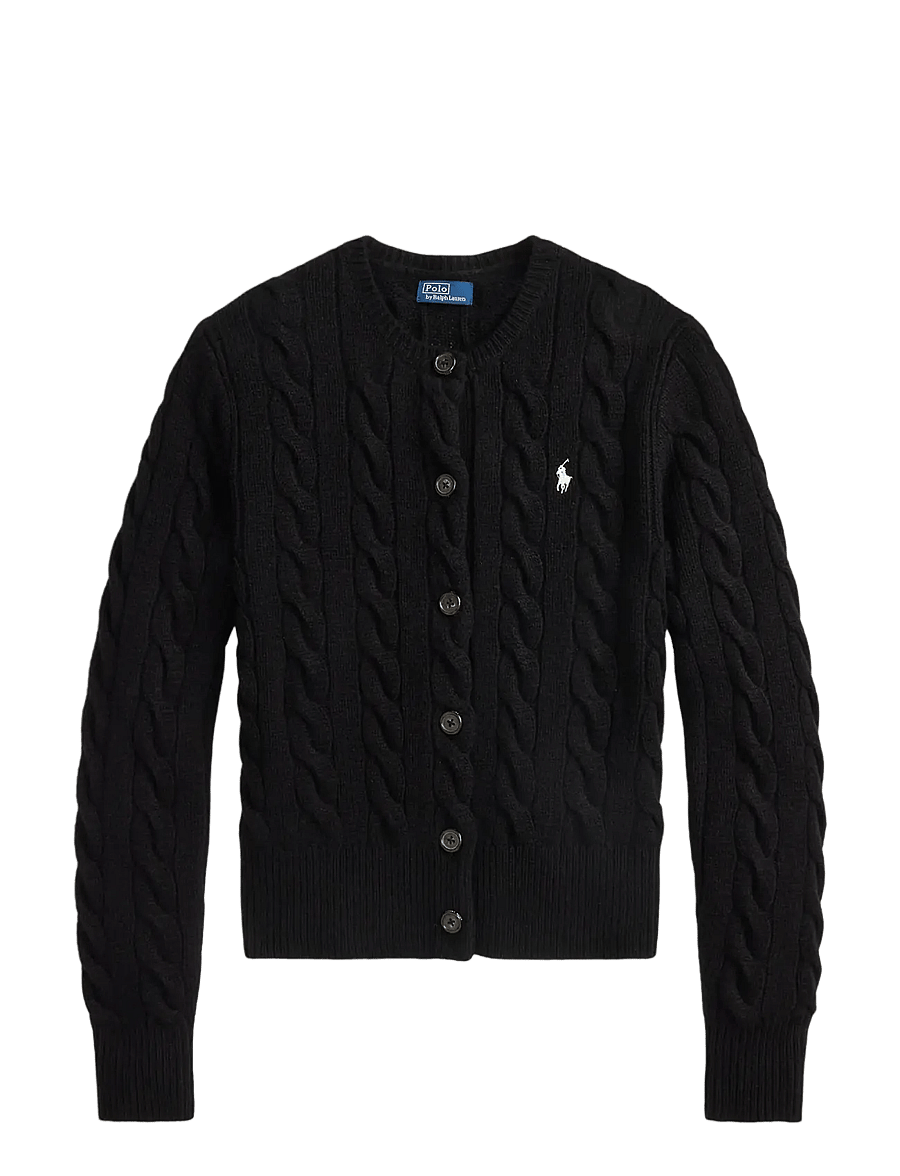 Polo Ralph Lauren - Cable-Knit Wool-Cashmere Cardigan - kaschmir - polo black - 2