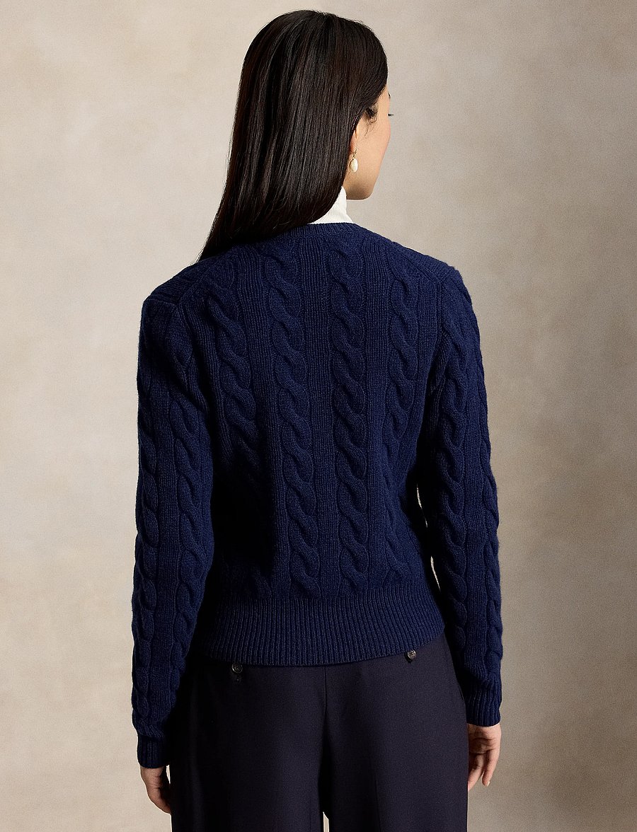 Polo Ralph Lauren - Cable-Knit Wool-Cashmere Cardigan - kashmir - spring navy heath - 4
