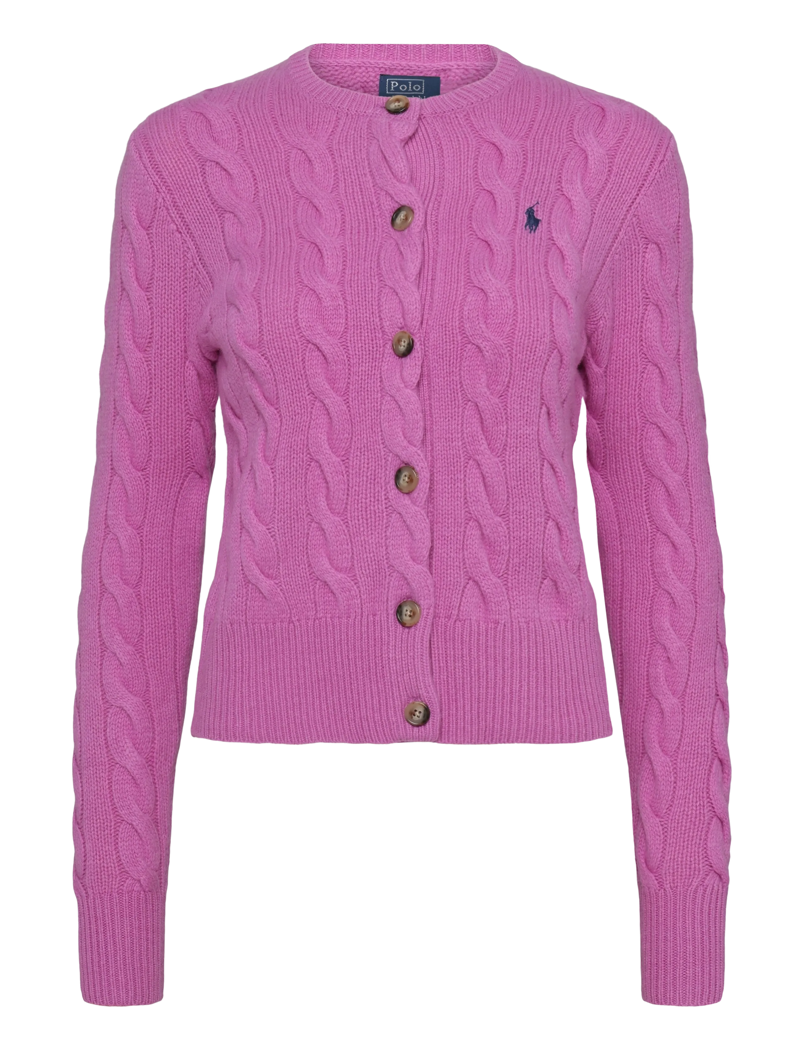 Polo Ralph Lauren - Cable-Knit Wool-Cashmere Cardigan - kaszmir - thistle pink - 1