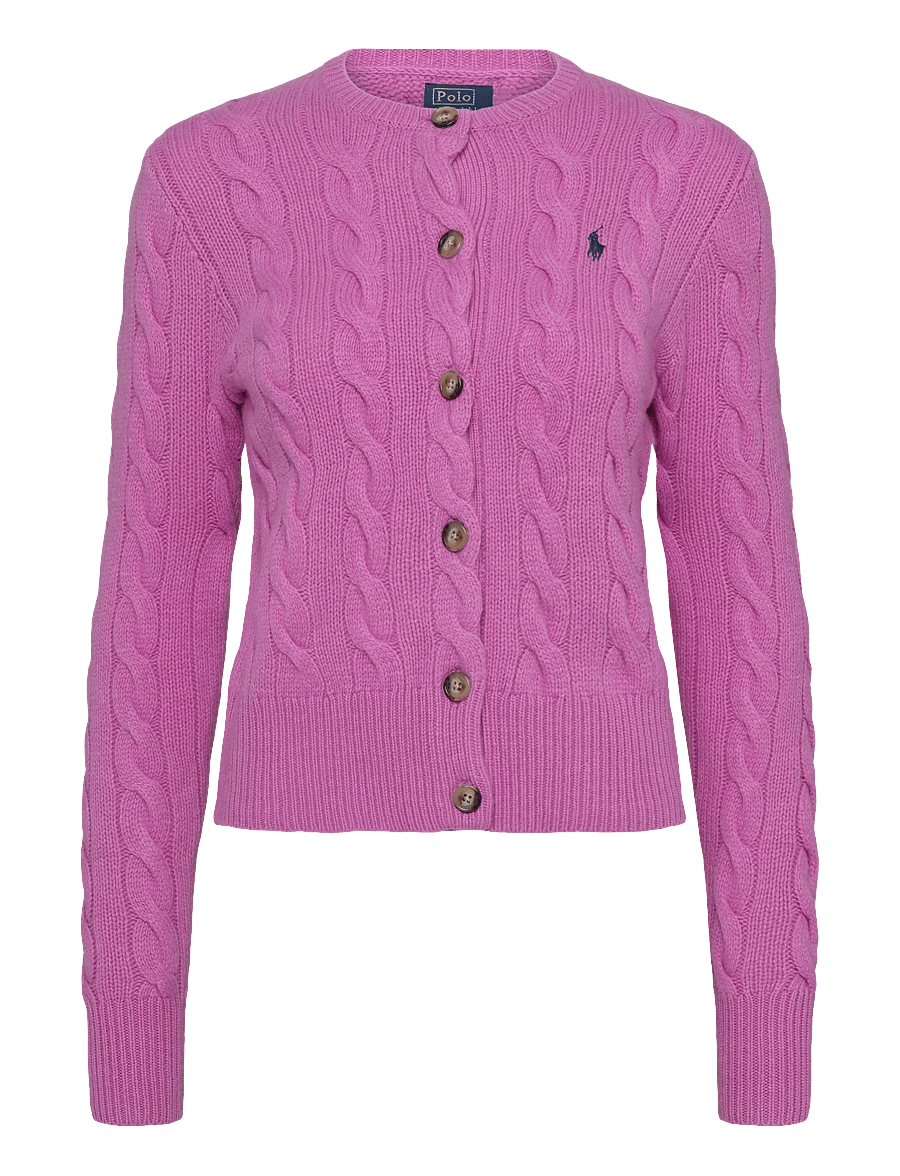 Polo Ralph Lauren - Cable-Knit Wool-Cashmere Cardigan - kaschmir - thistle pink - 1