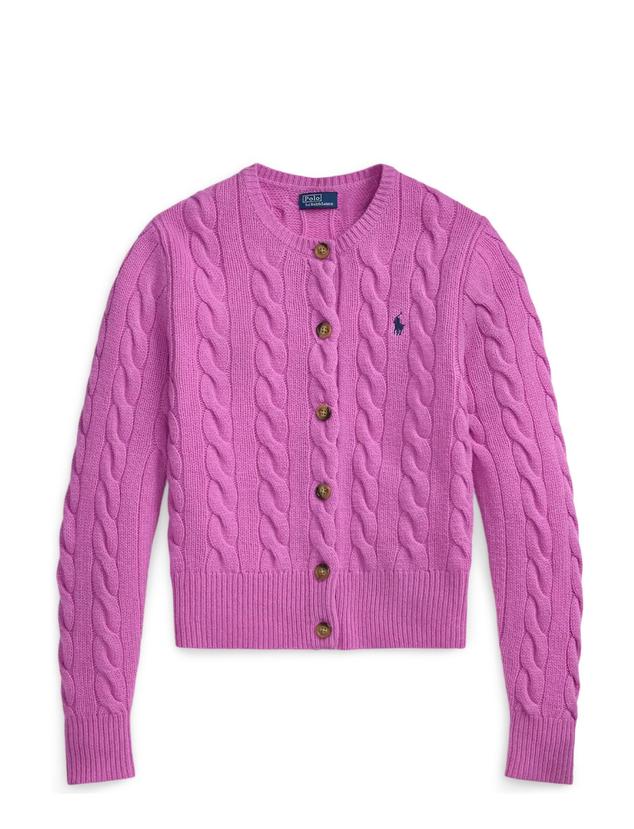 Polo Ralph Lauren Cable-Knit Wool-Cashmere Cardigan - Knitwear - THISTLE PINK / pink/rose