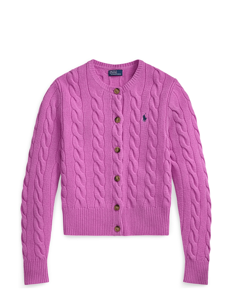 Polo Ralph Lauren - Cable-Knit Wool-Cashmere Cardigan - kaschmir - thistle pink - 1