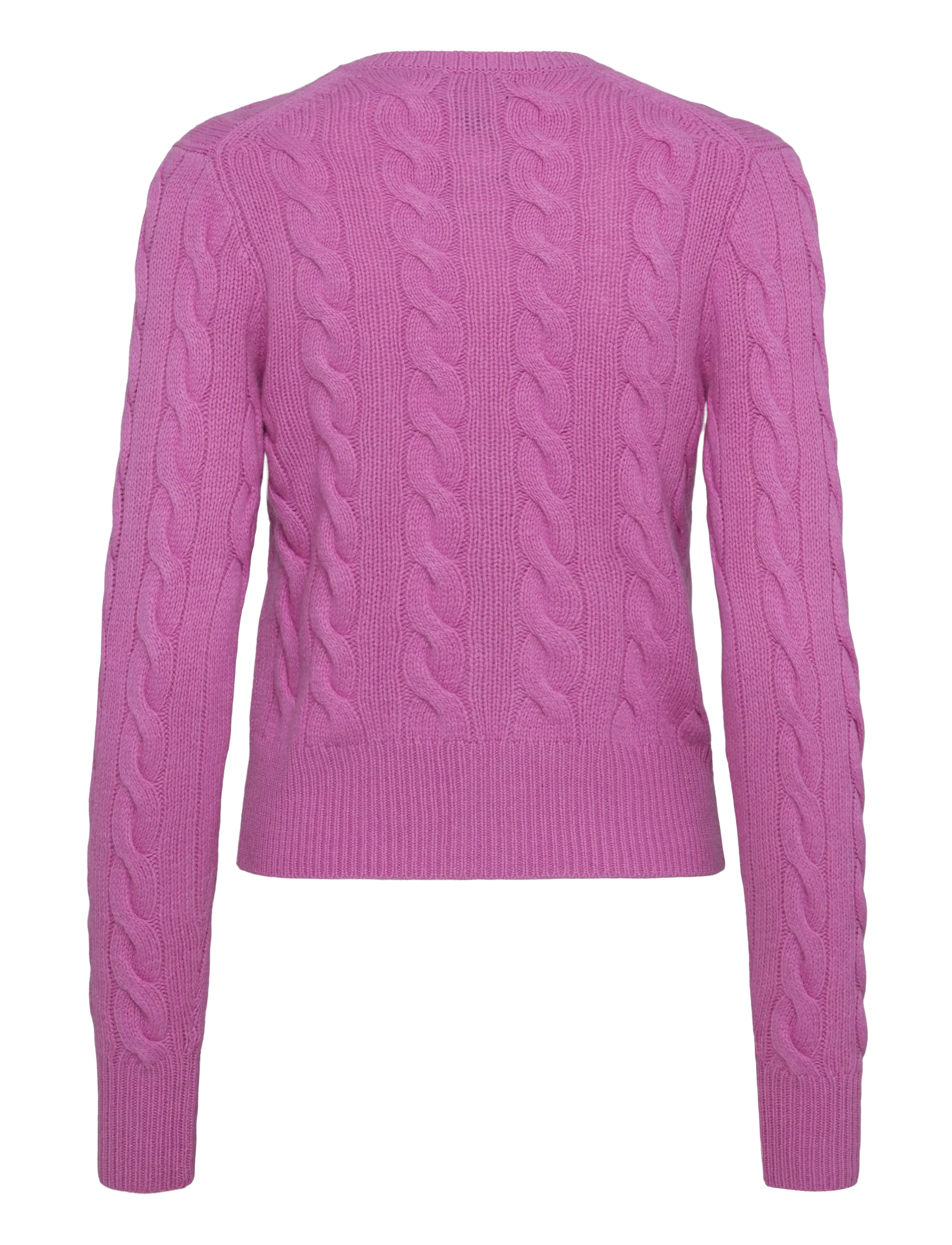 Polo Ralph Lauren - Cable-Knit Wool-Cashmere Cardigan - kaszmir - thistle pink - 2