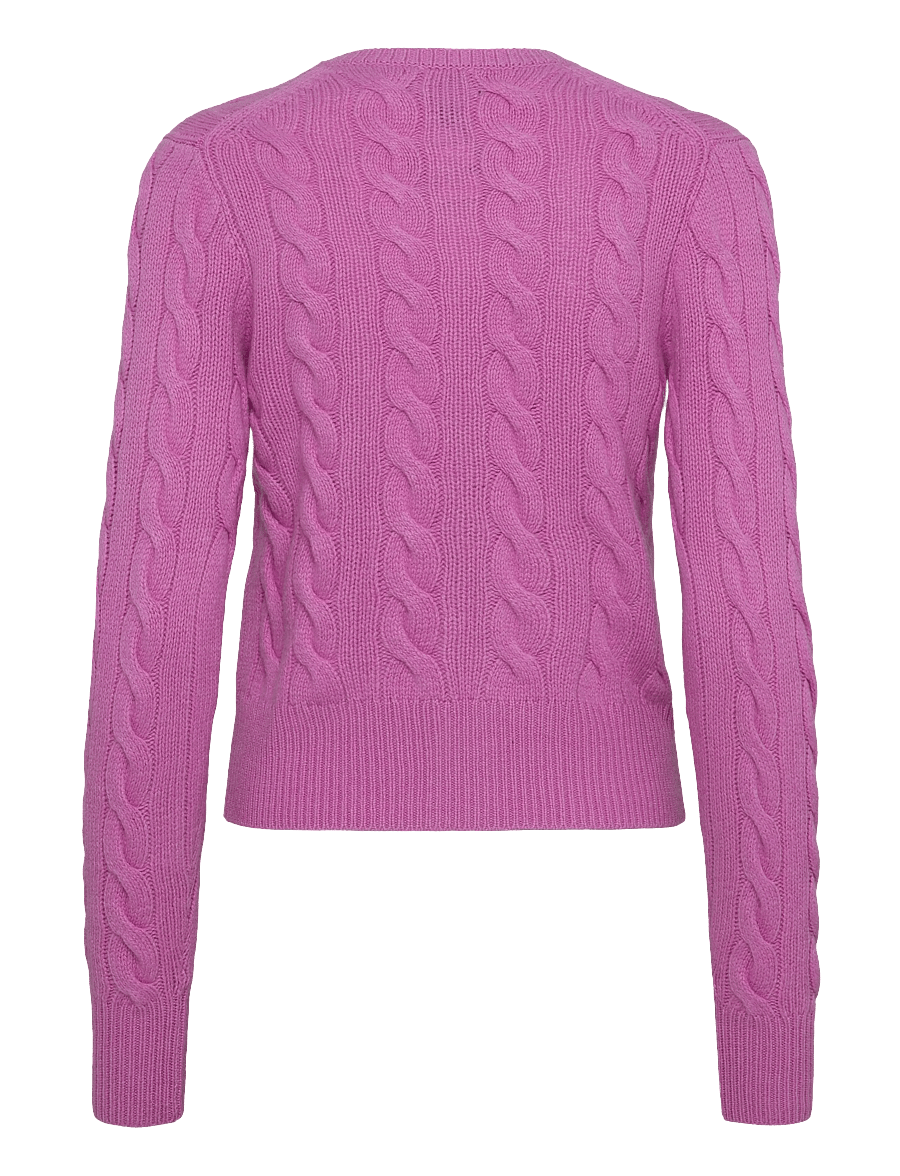 Polo Ralph Lauren - Cable-Knit Wool-Cashmere Cardigan - kaschmir - thistle pink - 2