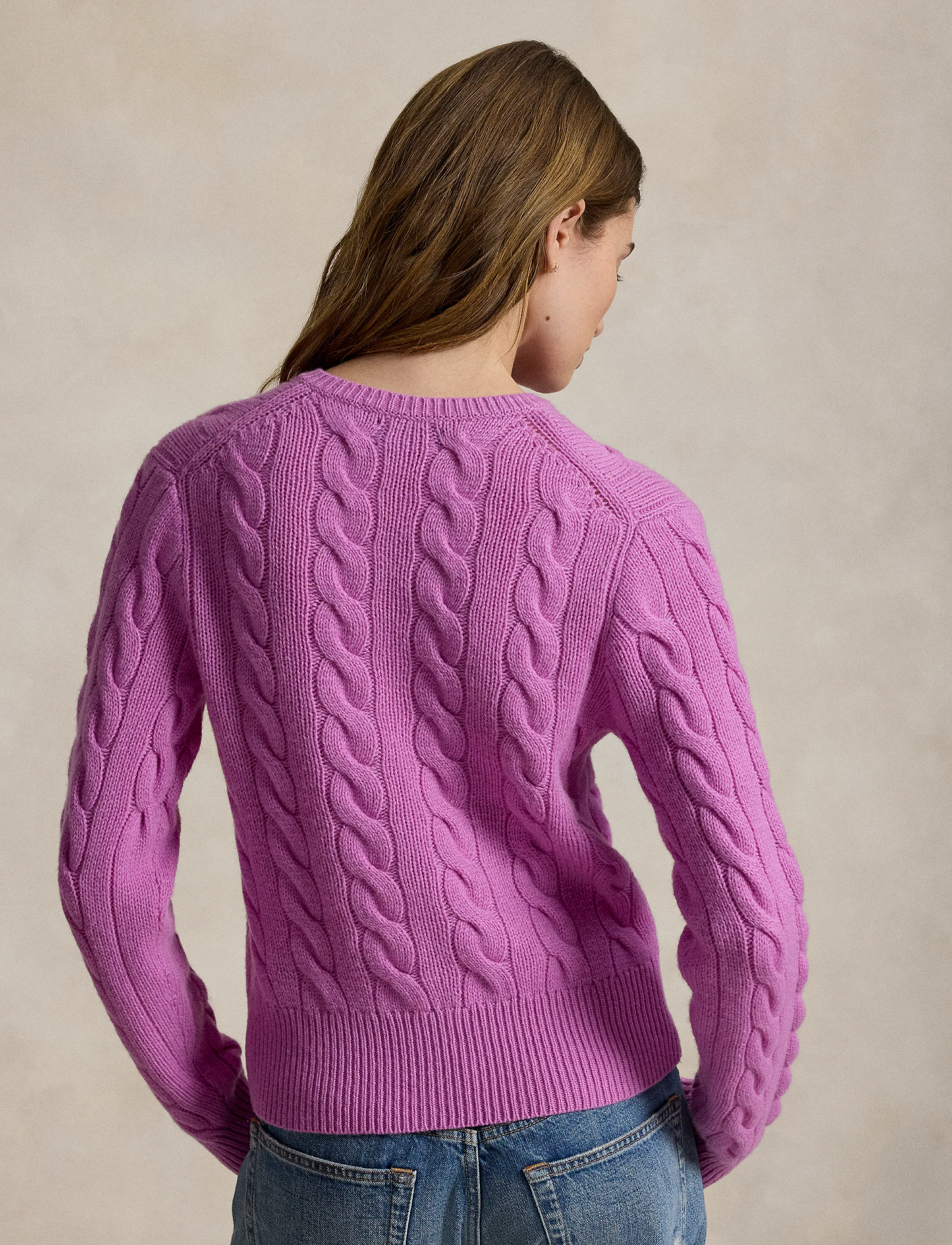 Polo Ralph Lauren - Cable-Knit Wool-Cashmere Cardigan - cachemire - thistle pink - 2