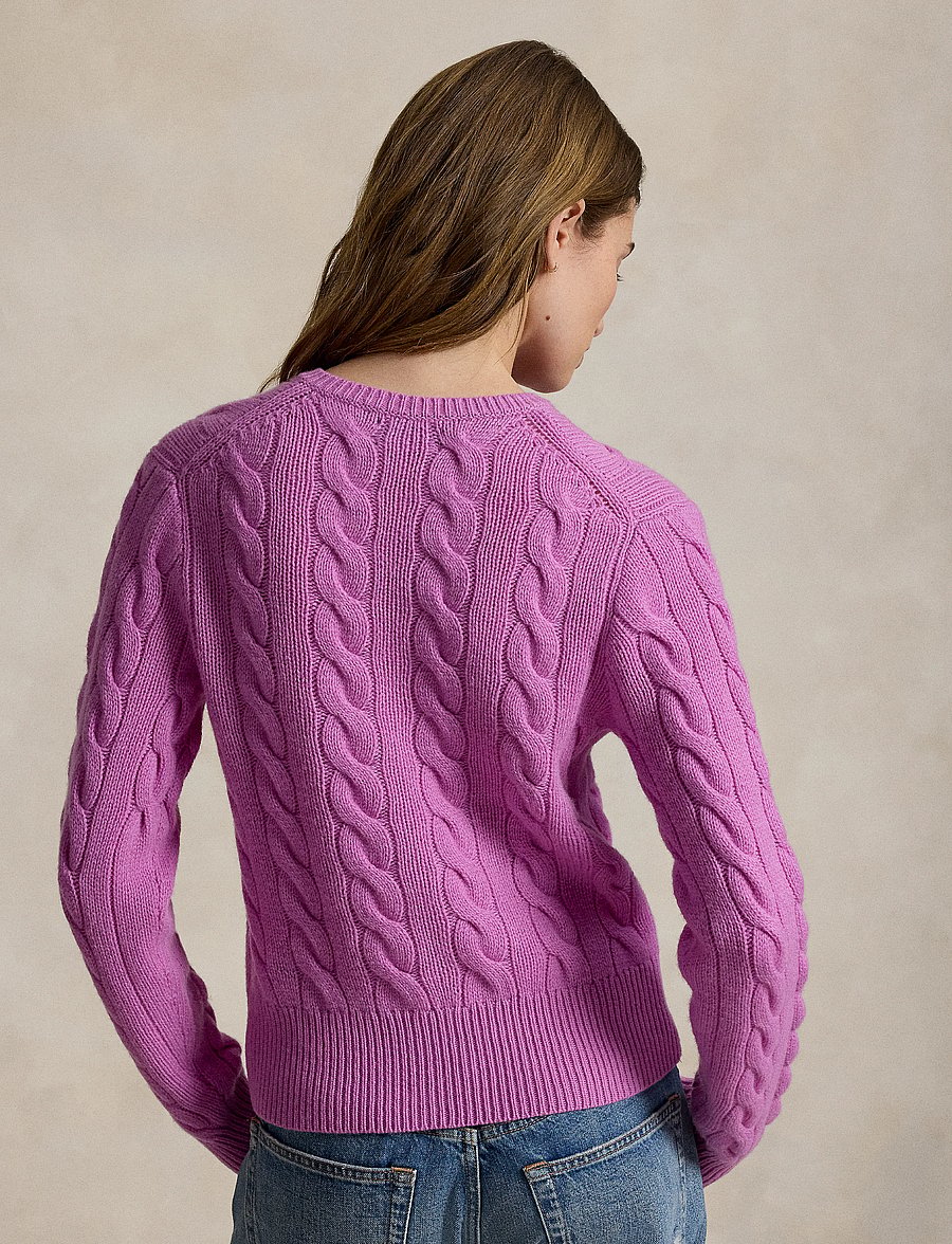 Polo Ralph Lauren - Cable-Knit Wool-Cashmere Cardigan - kaschmir - thistle pink - 2