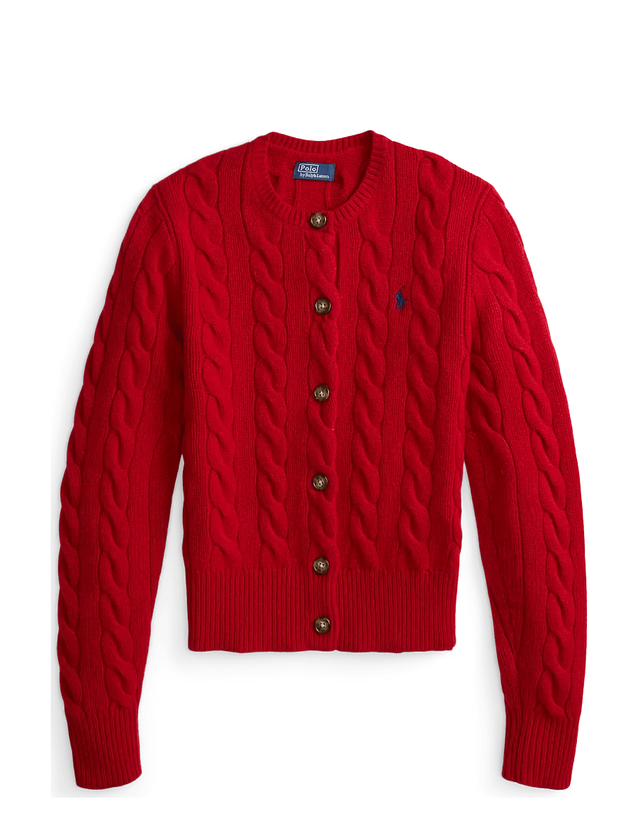 Polo Ralph Lauren - Cable-Knit Wool-Cashmere Cardigan - kashmir - university red - 1