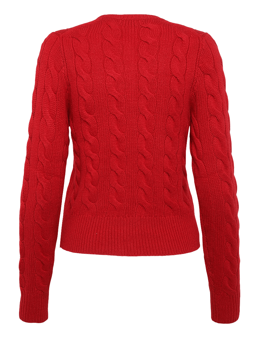 Polo Ralph Lauren - Cable-Knit Wool-Cashmere Cardigan - kaschmir - university red - 3
