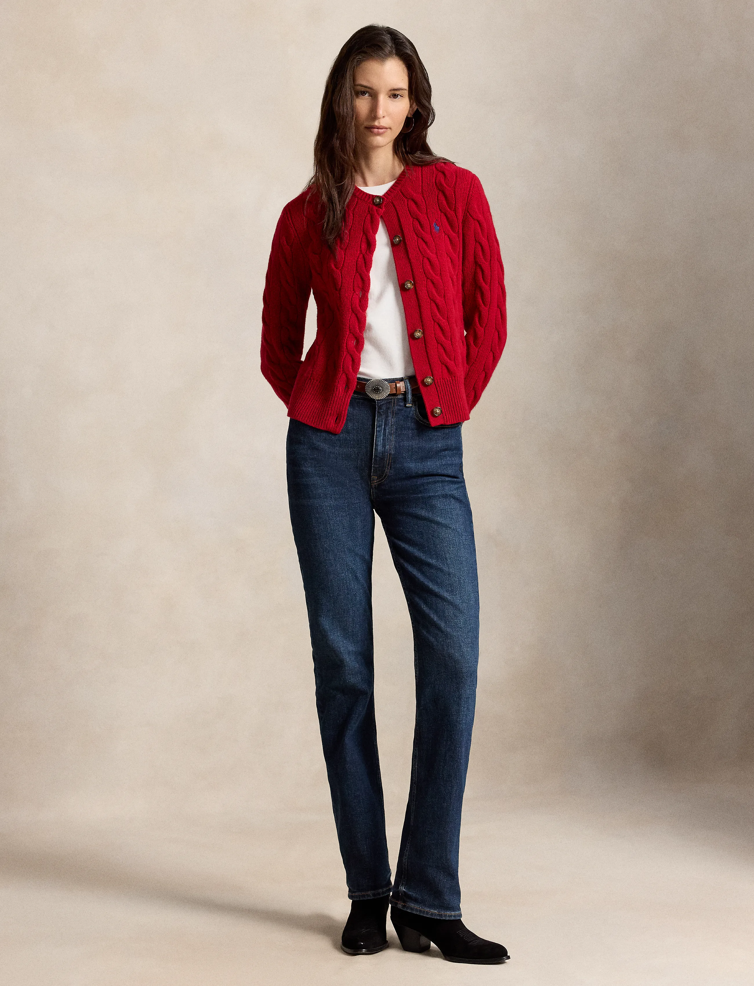 Polo Ralph Lauren Cable-Knit Wool-Cashmere Cardigan - Autumn/Winter 2026 - UNIVERSITY RED / red