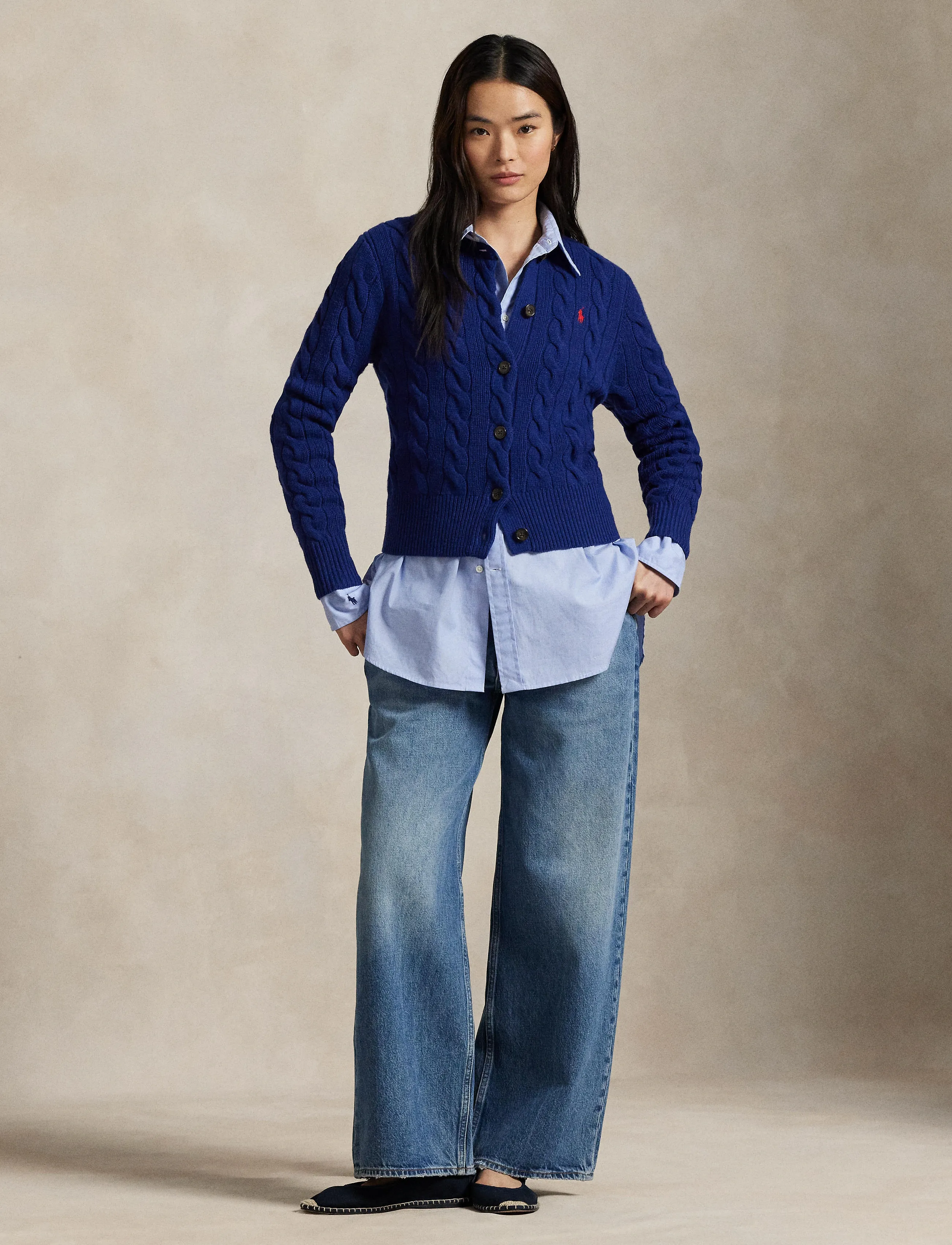 Polo Ralph Lauren Cable-Knit Wool-Cashmere Cardigan - Ralph Lauren - WINTER NIGHT NAVY / navy