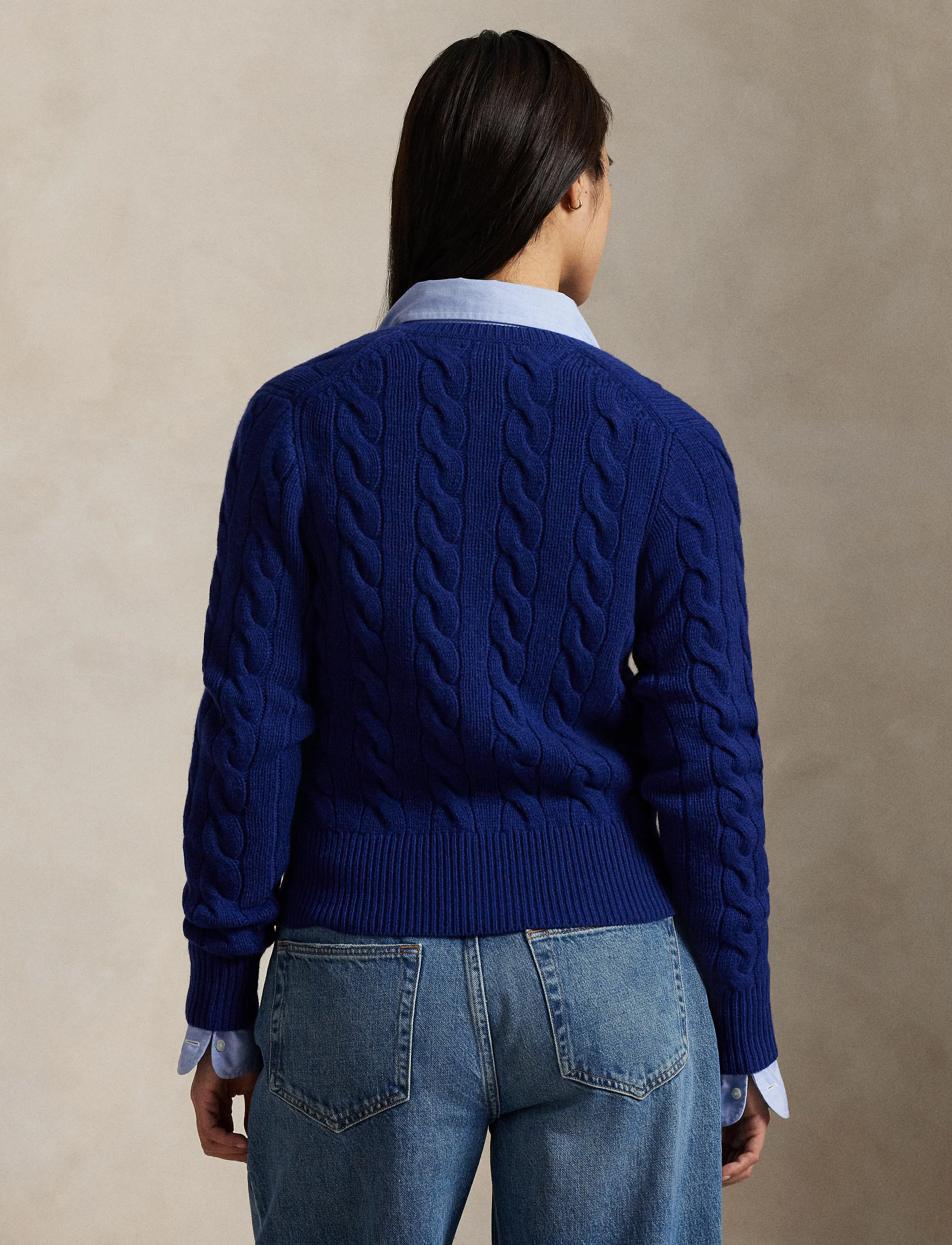 Polo Ralph Lauren - Cable-Knit Wool-Cashmere Cardigan - cashmere - winter night navy - 2