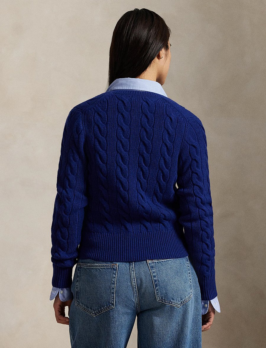 Polo Ralph Lauren - Cable-Knit Wool-Cashmere Cardigan - kaschmir - winter night navy - 2