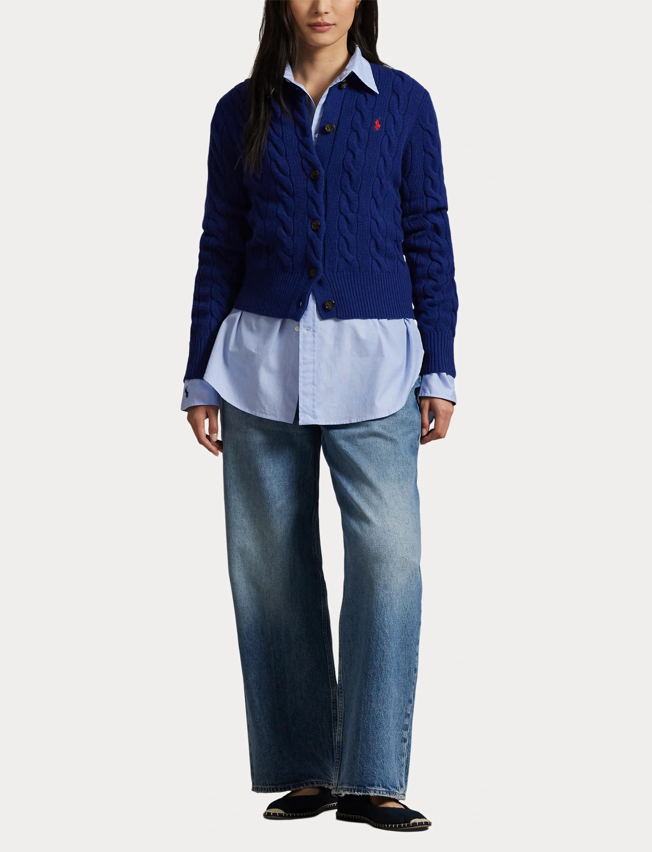 Polo Ralph Lauren - Cable-Knit Wool-Cashmere Cardigan - cashmere - winter night navy - 4