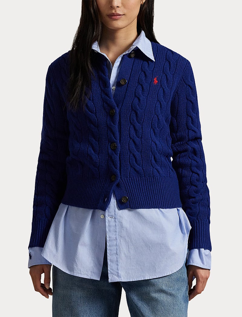 Polo Ralph Lauren - Cable-Knit Wool-Cashmere Cardigan - kaschmir - winter night navy - 5