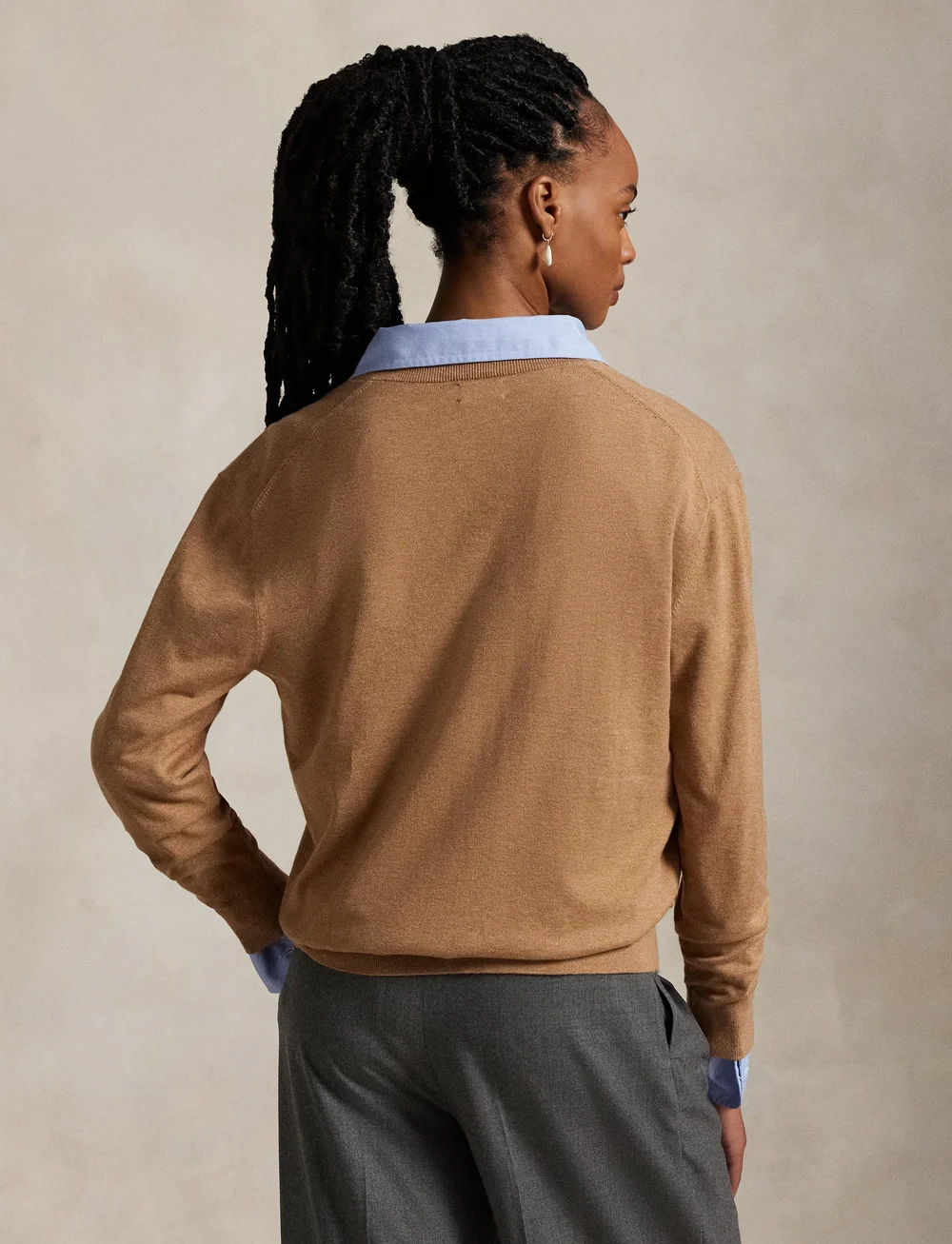 Polo Ralph Lauren - Cotton V-Neck Sweater - sweaters - collection camel - 2