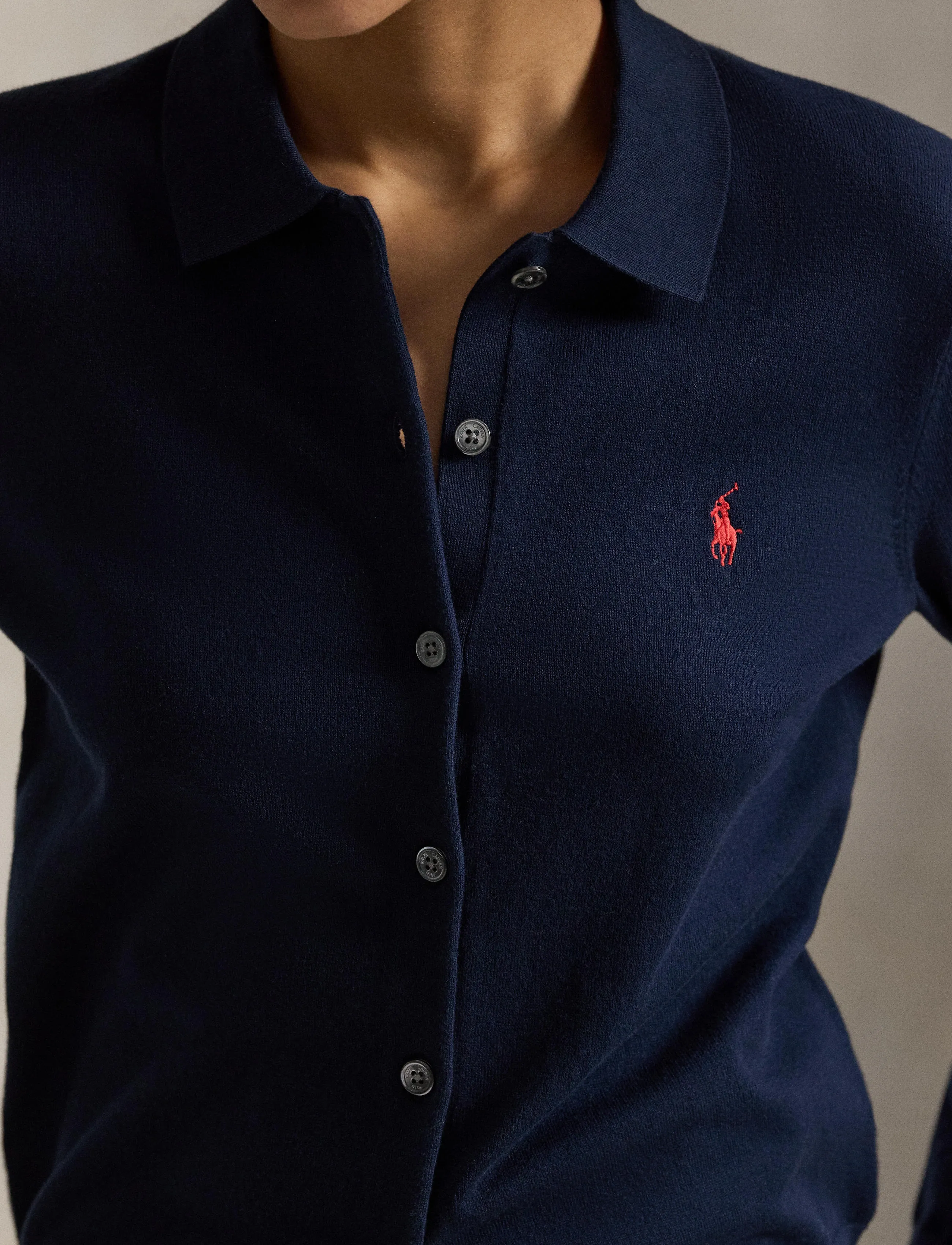 Polo Ralph Lauren - Polo-Collar Buttoned Cardigan - cardigans - hunter navy - 4
