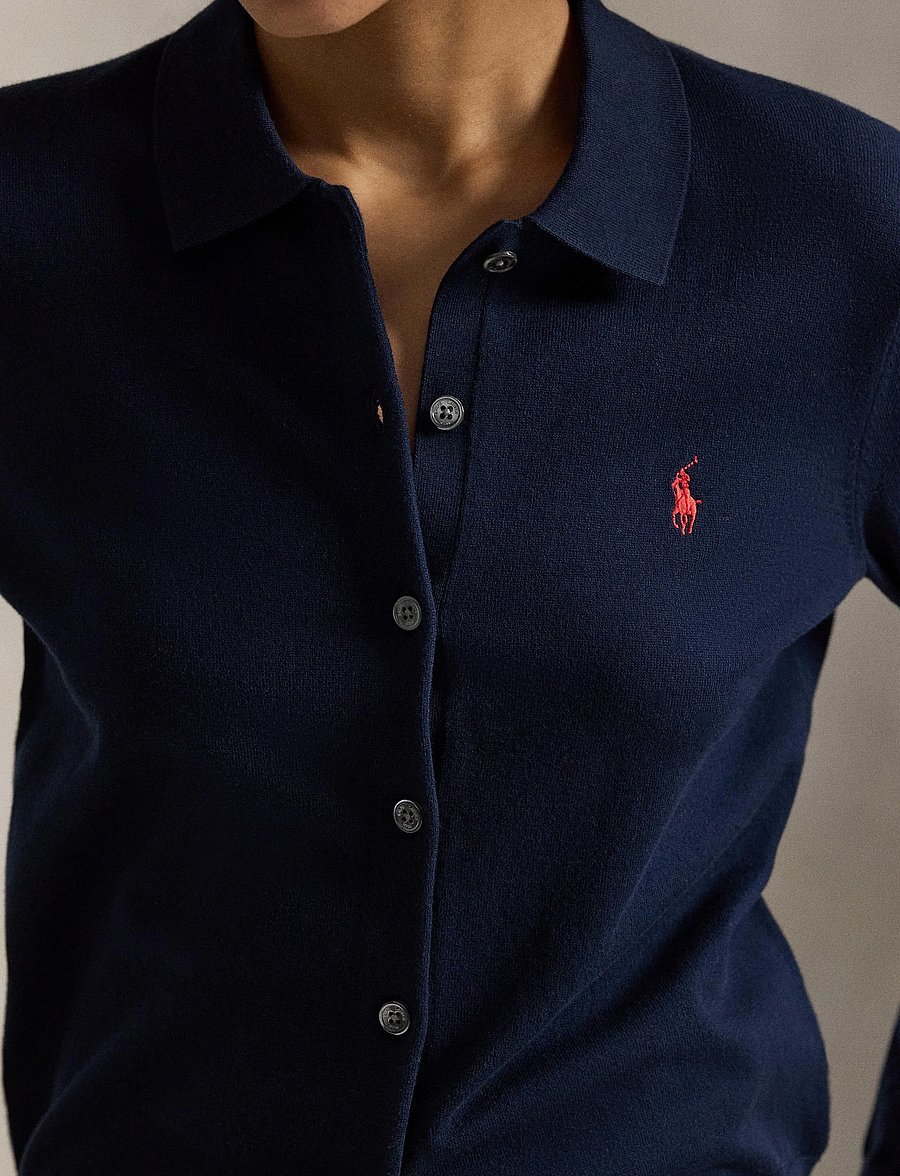 Polo Ralph Lauren - Polo-Collar Buttoned Cardigan - cardigans - hunter navy - 4