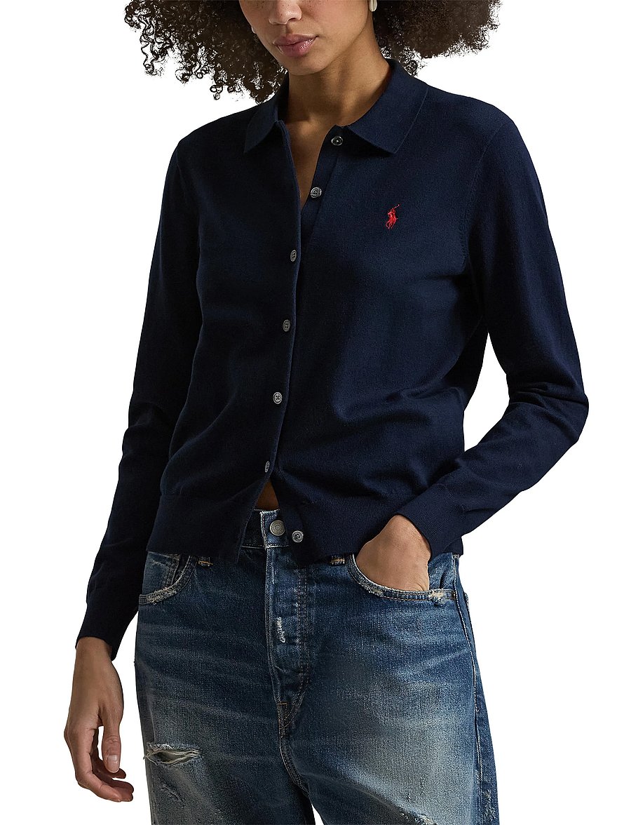 Polo Ralph Lauren - Polo-Collar Buttoned Cardigan - cardigans - hunter navy - 5