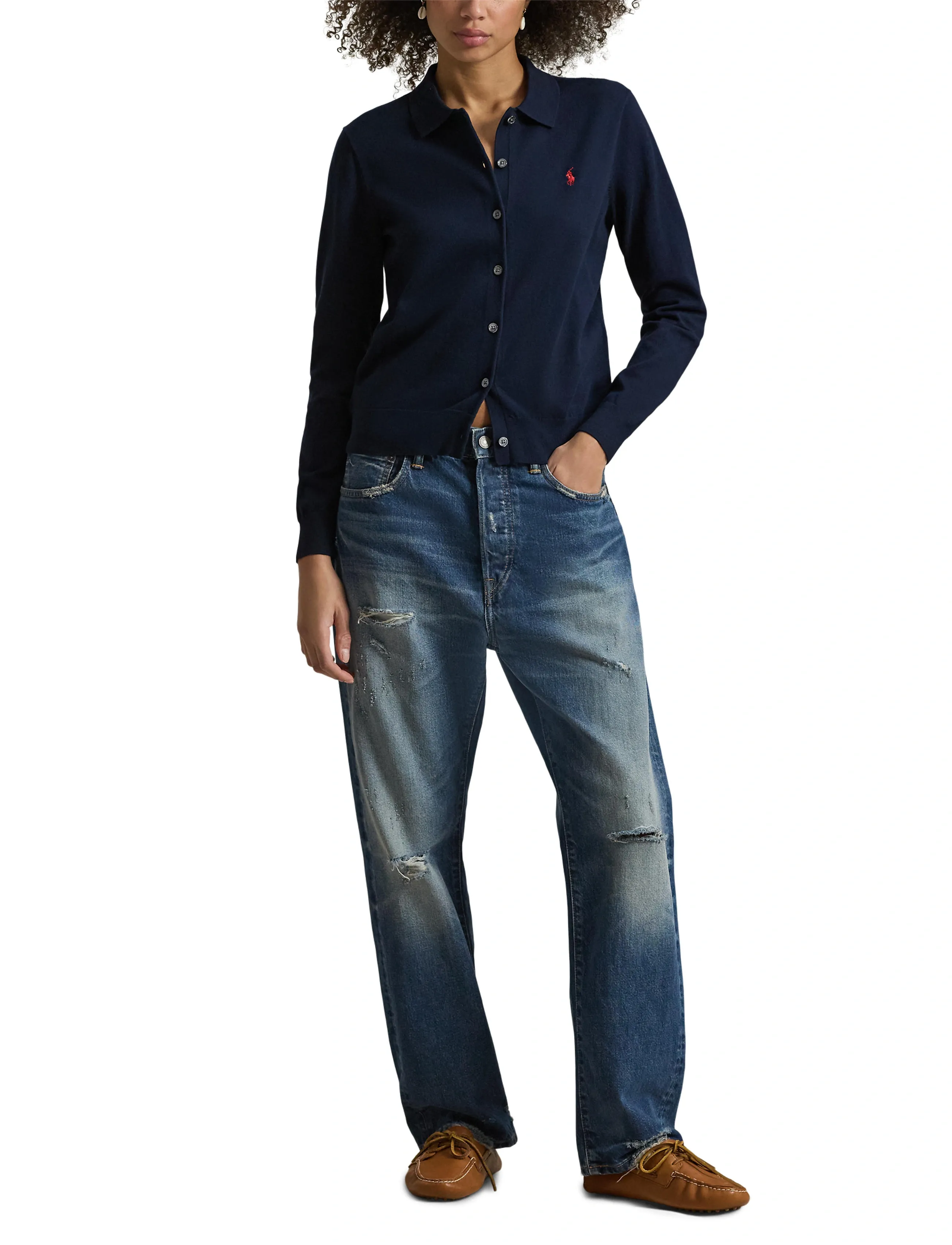 Polo Ralph Lauren Polo-Collar Buttoned Cardigan - Geburtstag - HUNTER NAVY / navy