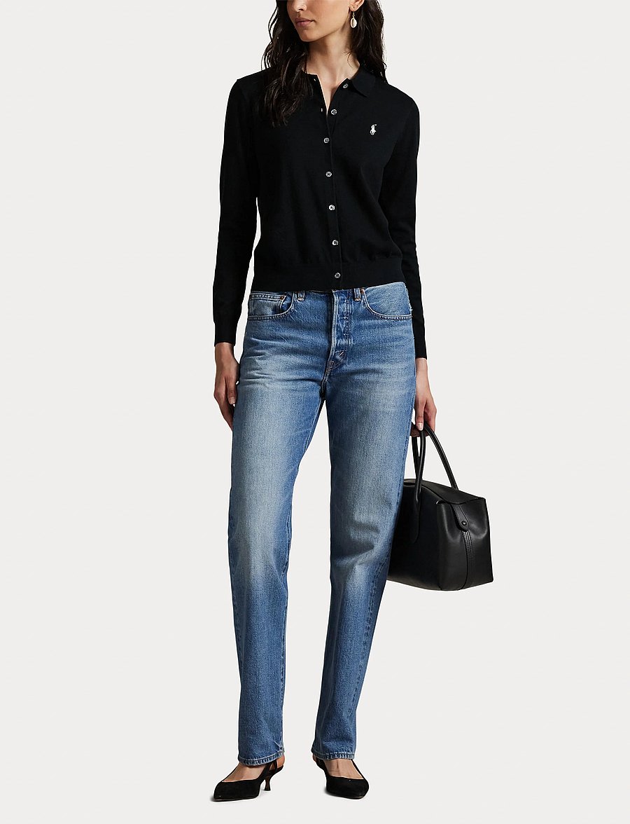 Polo Ralph Lauren - Polo-Collar Buttoned Cardigan - cardigans - polo black - 5