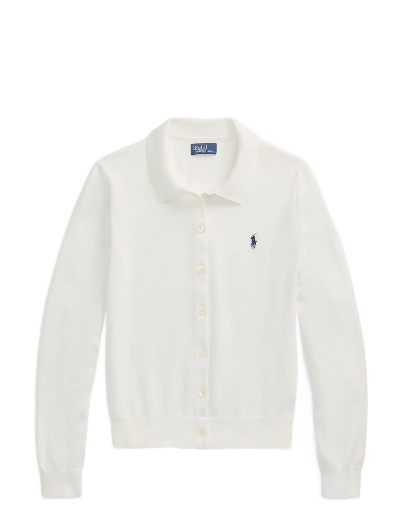 Polo Ralph Lauren Polo-Collar Buttoned Cardigan - Transitional Layering - WHITE / white