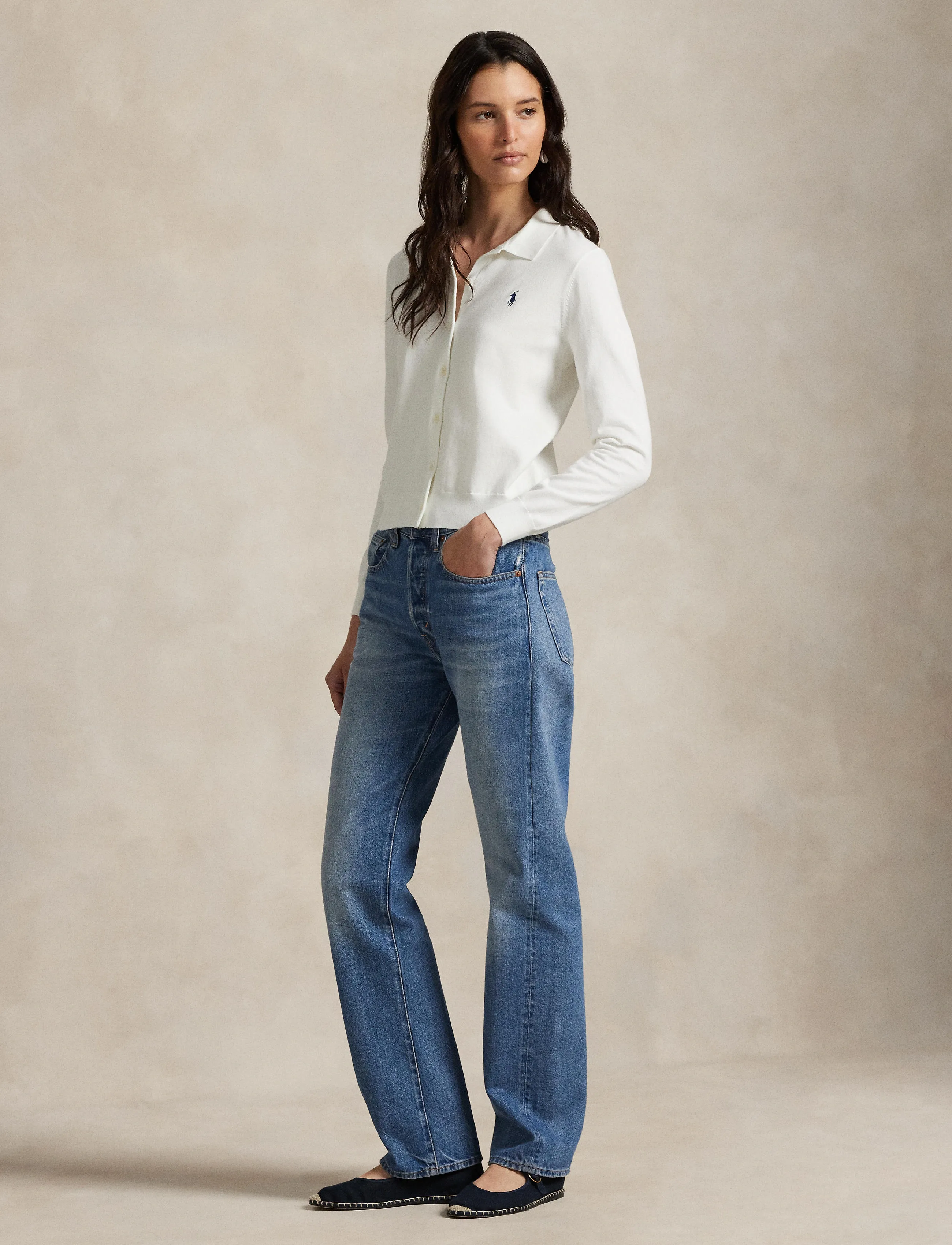 Polo Ralph Lauren Polo-Collar Buttoned Cardigan - Ralph Lauren - WHITE / white