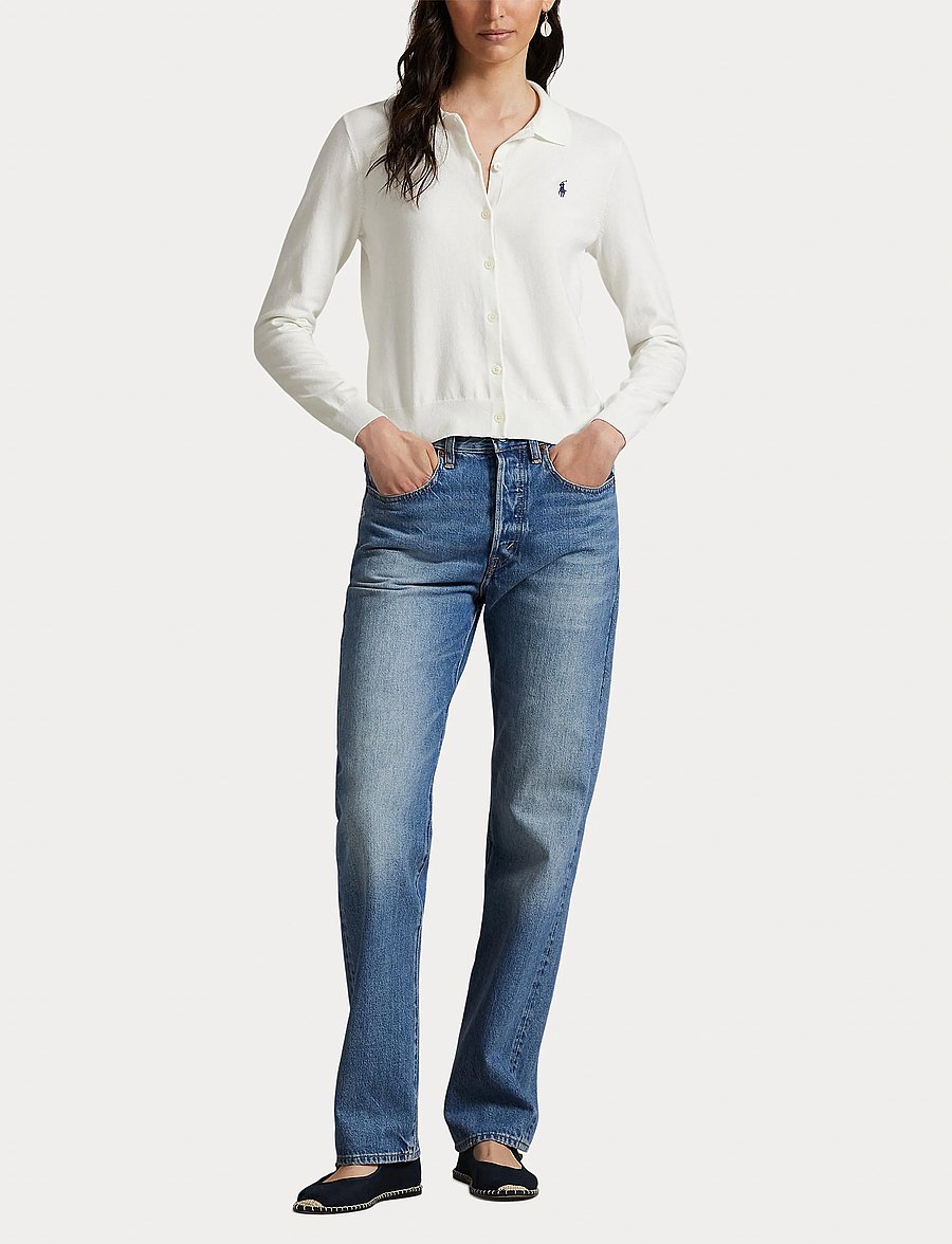Polo Ralph Lauren - Polo-Collar Buttoned Cardigan - cardigans - white - 4