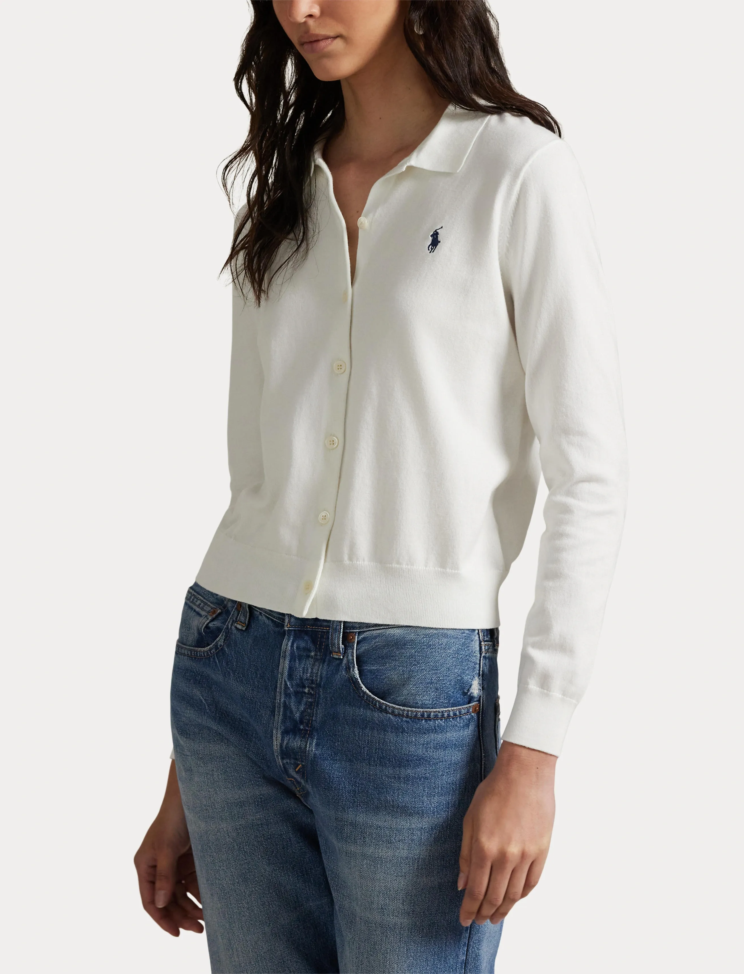 Polo Ralph Lauren - Polo-Collar Buttoned Cardigan - gilets - white - 5