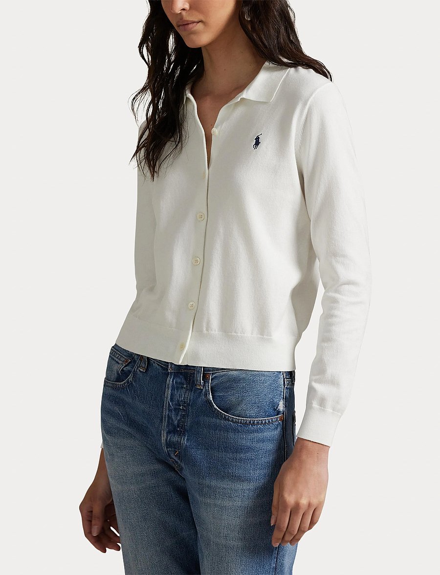 Polo Ralph Lauren - Polo-Collar Buttoned Cardigan - cardigans - white - 5