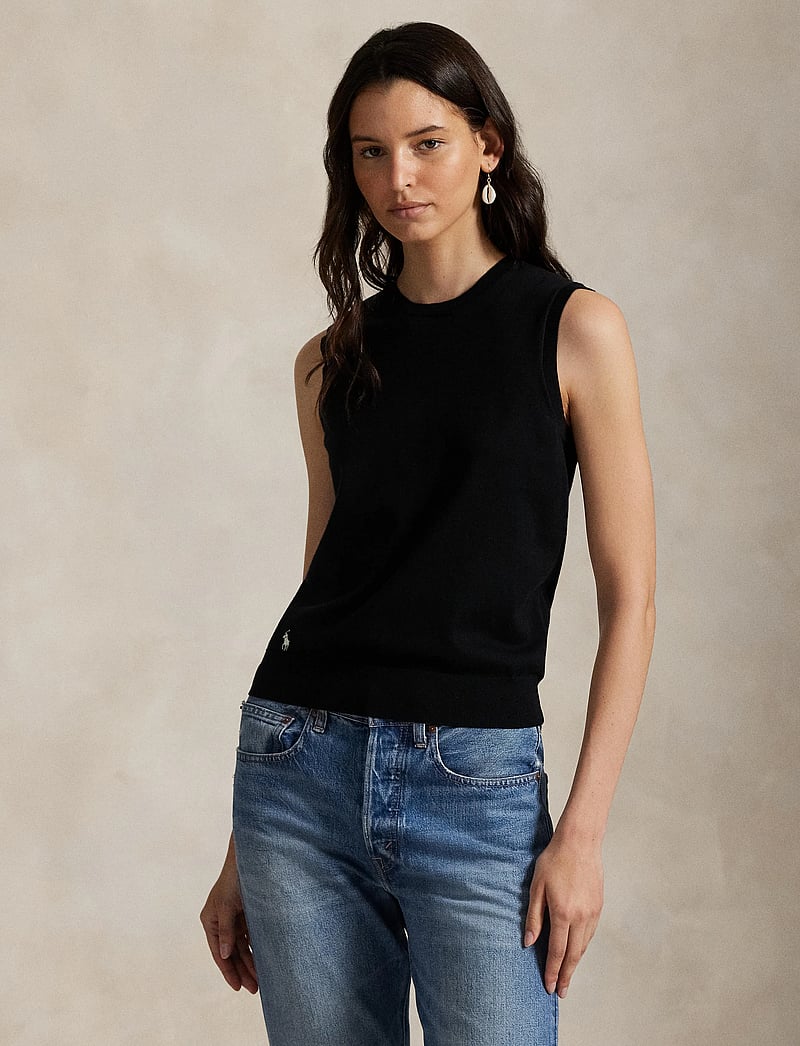 Polo Ralph Lauren - Sleeveless Crewneck Sweater - kootud vestid - polo black - 3
