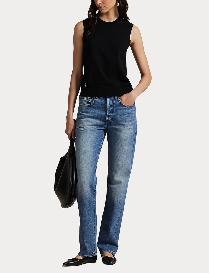 Polo Ralph Lauren - Sleeveless Crewneck Sweater - kootud vestid - polo black - 4