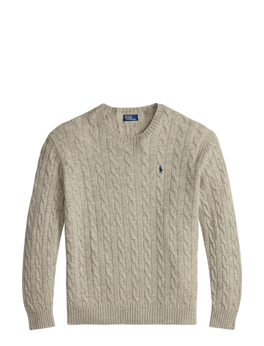 Polo Ralph Lauren - Cable Wool-Cashmere Crewneck Sweater - light vintage hea - 1