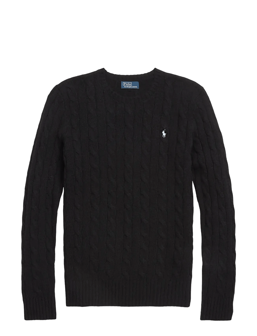 Polo Ralph Lauren - Cable Wool-Cashmere Crewneck Sweater - polo black - 1