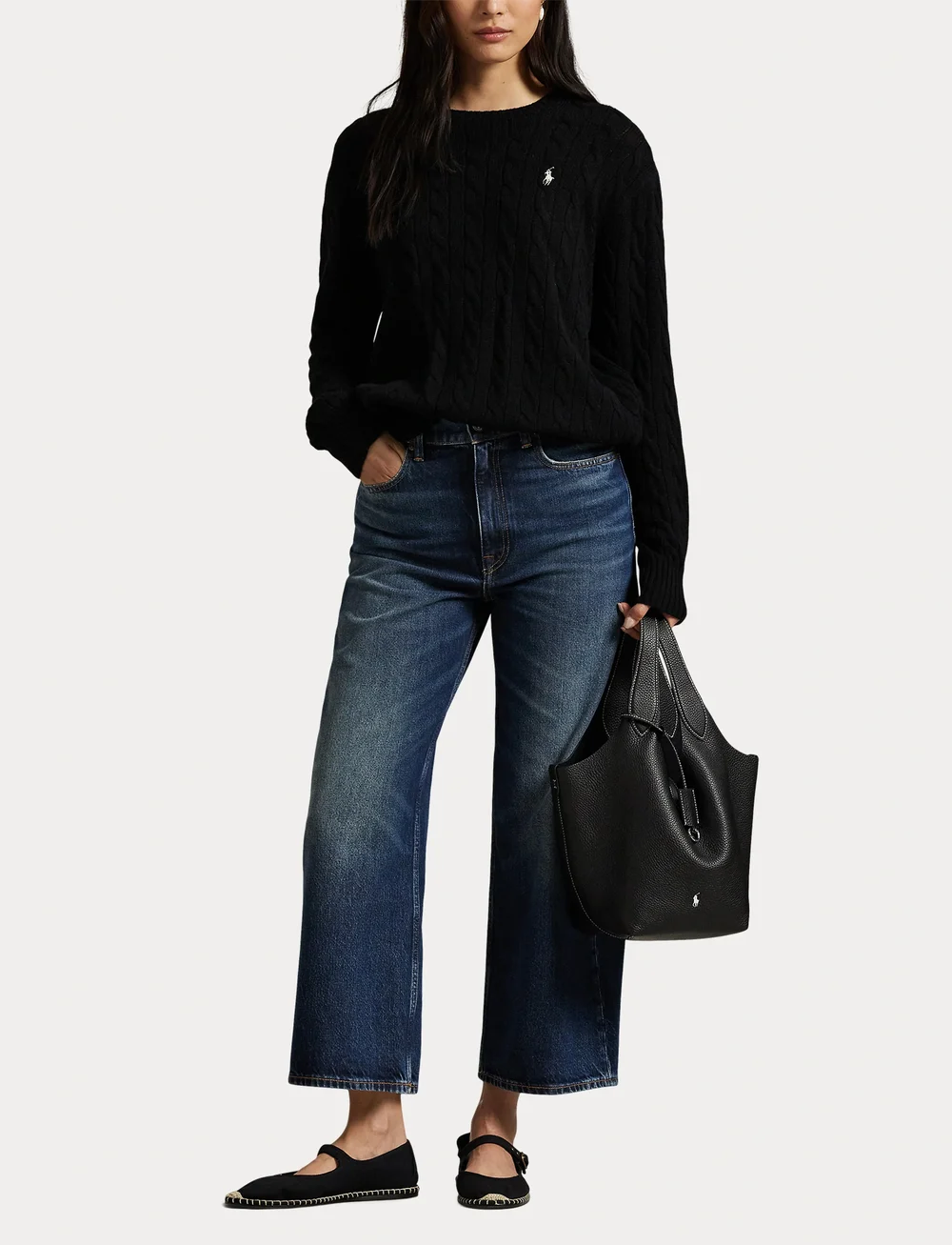 Polo Ralph Lauren - Cable Wool-Cashmere Crewneck Sweater - kašmiir - polo black - 4