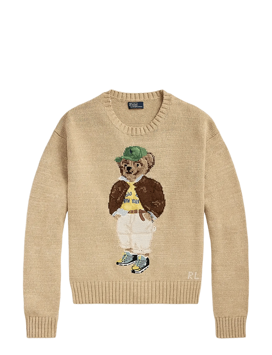 Polo Ralph Lauren - Polo Bear Cotton Crewneck Sweater - tan multi - 1