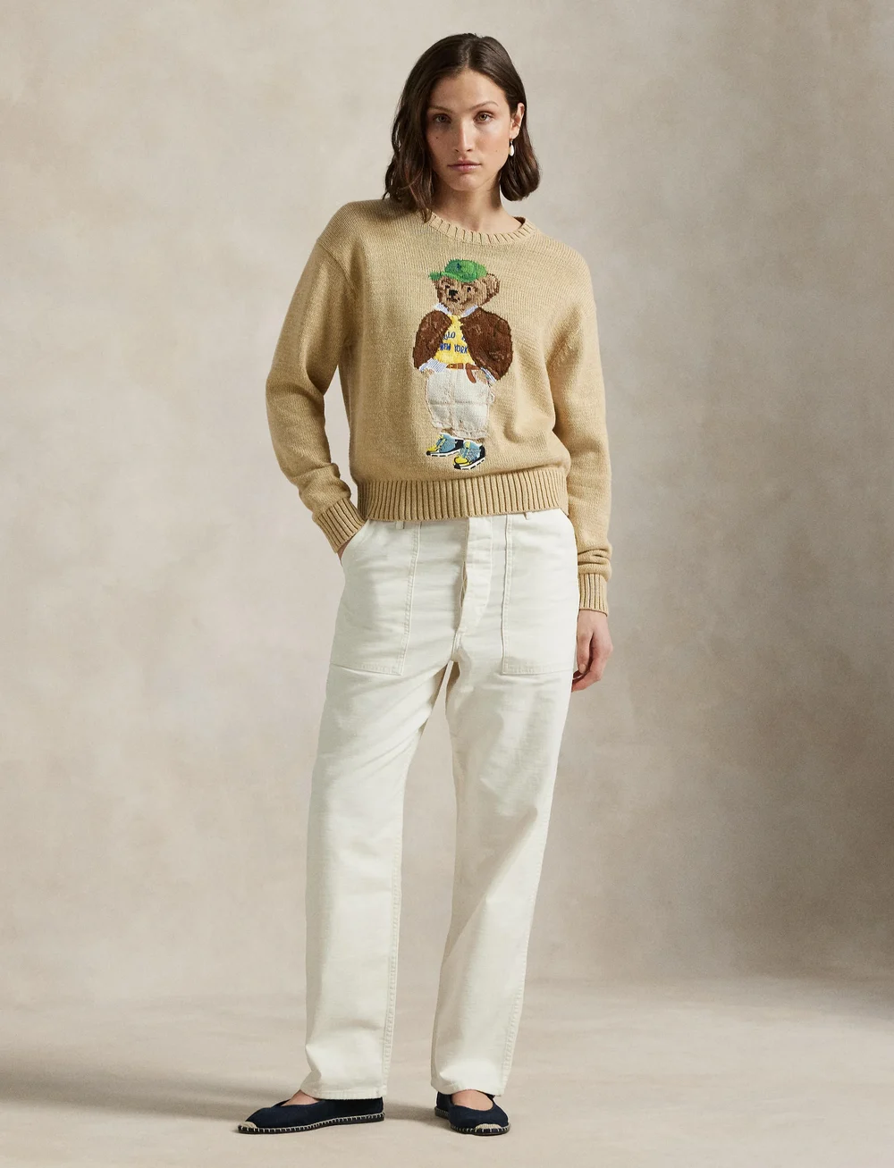 Polo Ralph Lauren - Polo Bear Cotton Crewneck Sweater - pullover - tan multi - 0