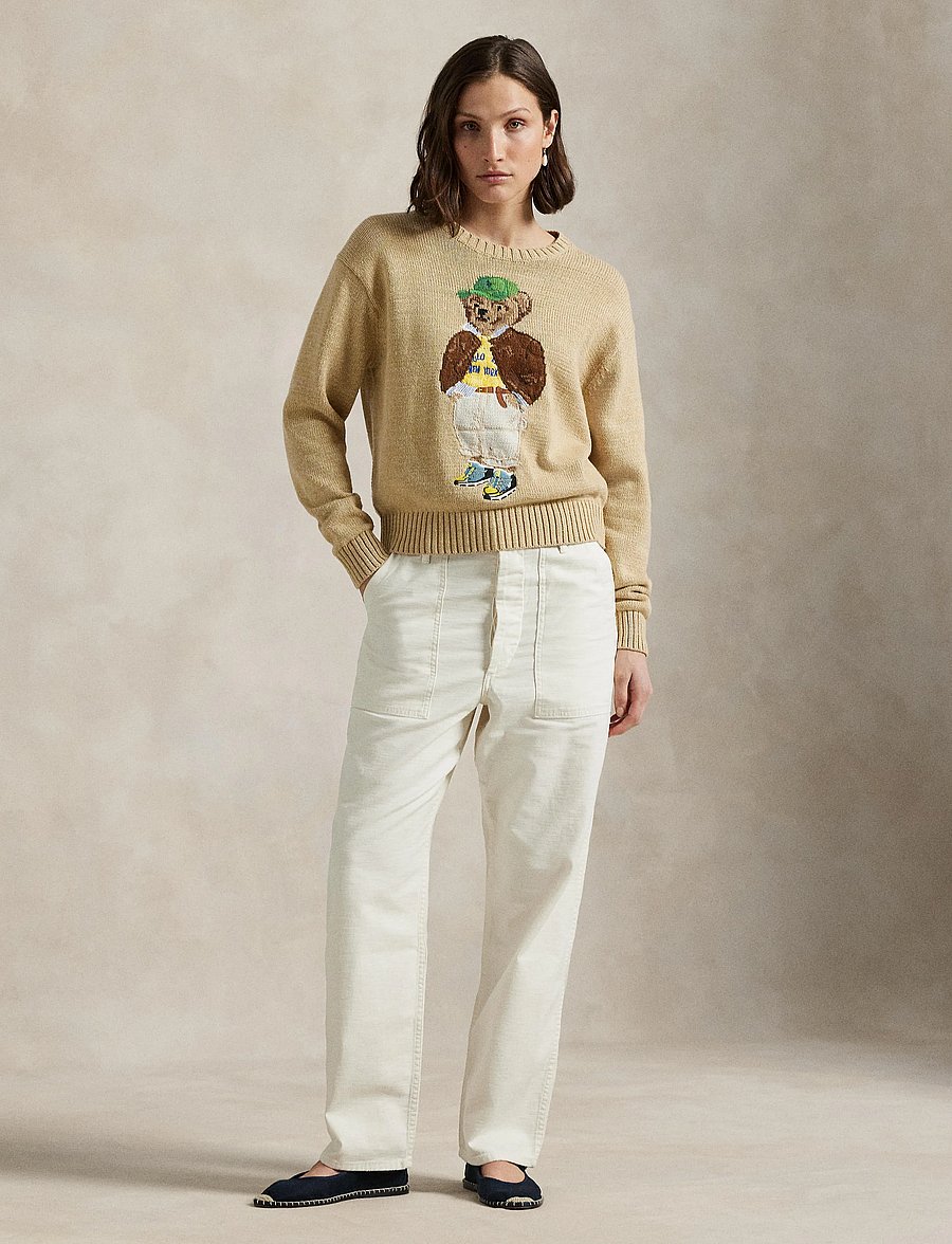 Polo Ralph Lauren - Polo Bear Cotton Crewneck Sweater - tan multi - 0