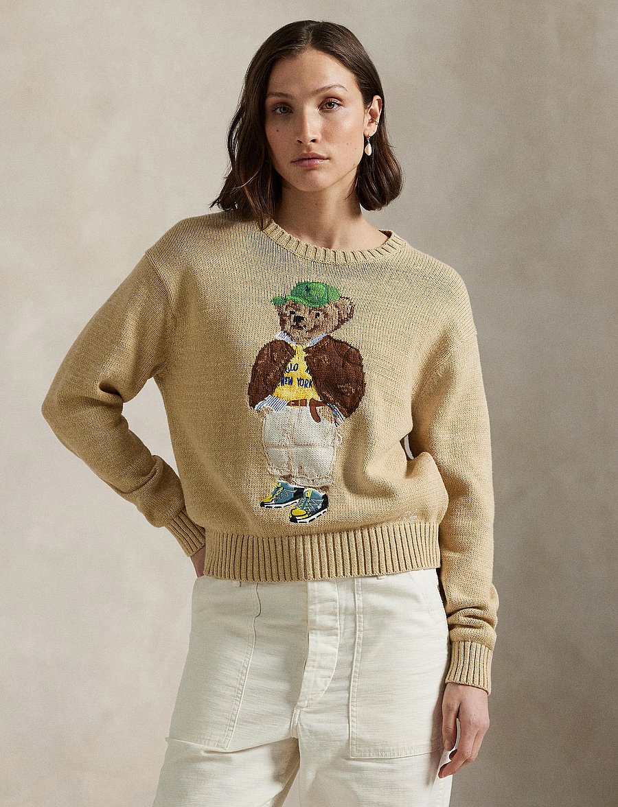 Polo Ralph Lauren - Polo Bear Cotton Crewneck Sweater - tan multi - 3