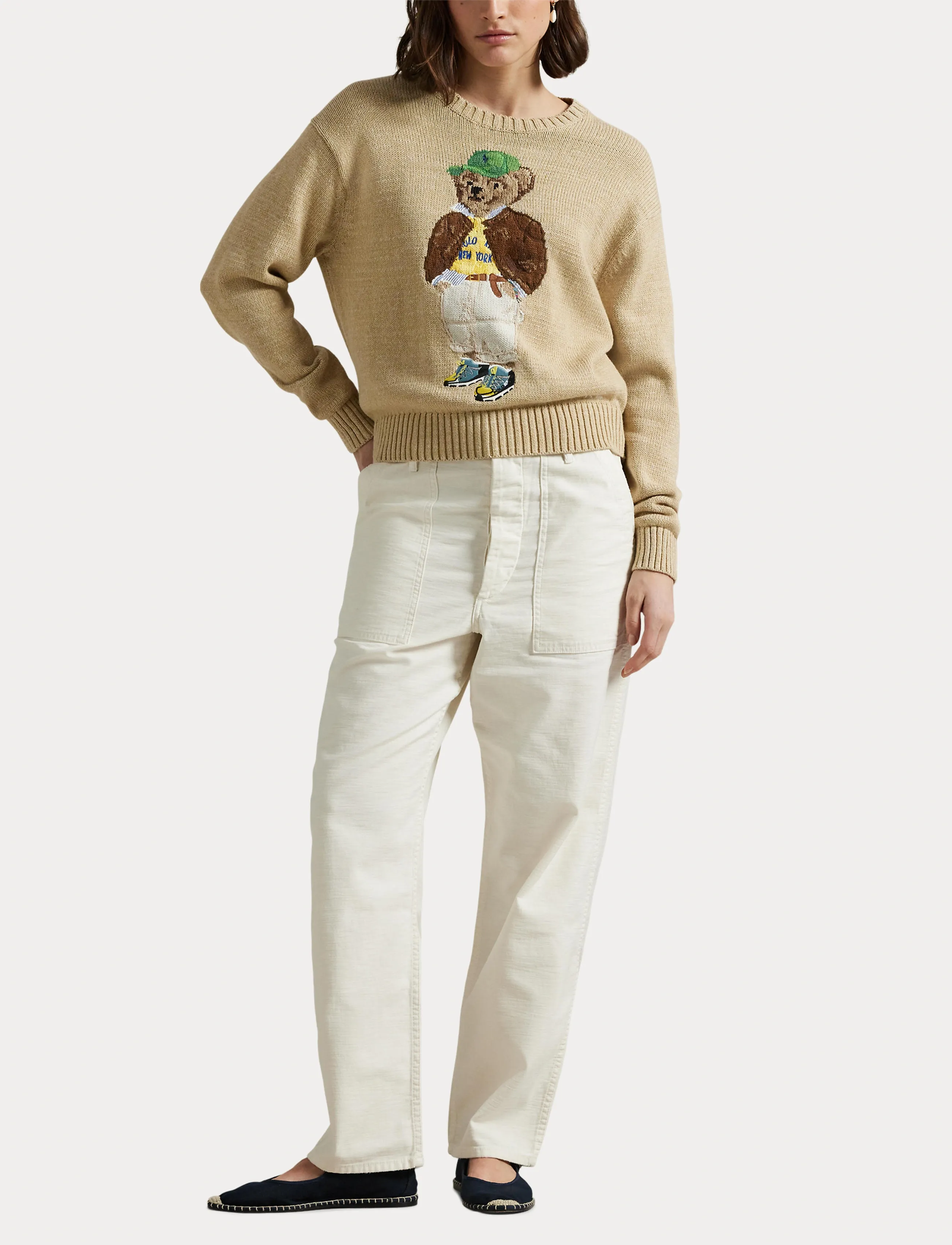 Polo Ralph Lauren - Polo Bear Cotton Crewneck Sweater - tan multi - 4
