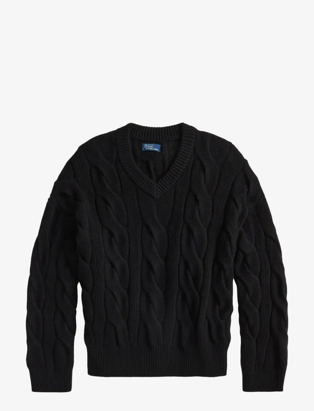 Polo Ralph Lauren - Cable-Knit Wool-Cashmere V-Neck Sweater - pullover - polo black - 1