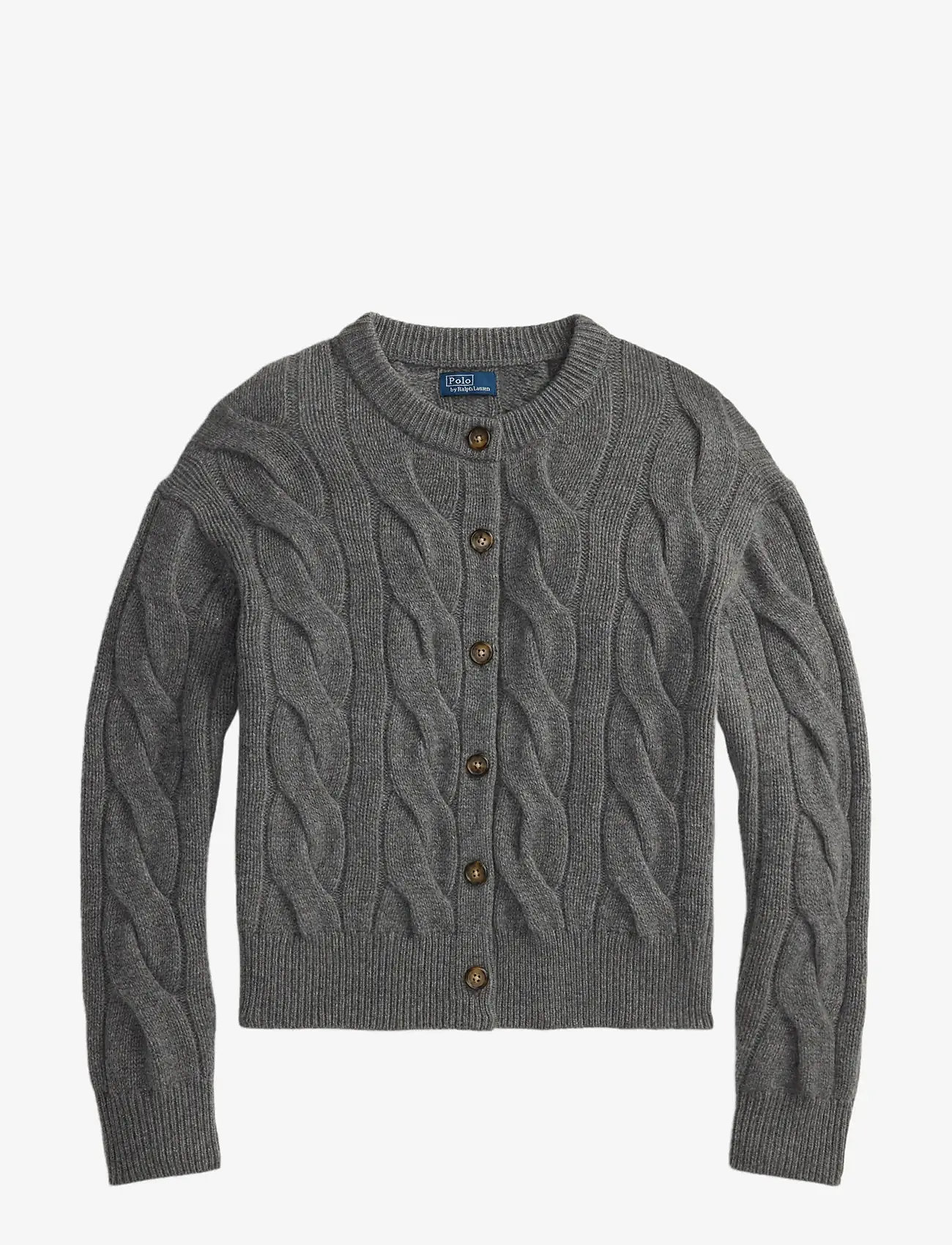 Polo Ralph Lauren - Cable-Knit Wool-Cashmere Cardigan - kaschmir - flannel grey heat - 1