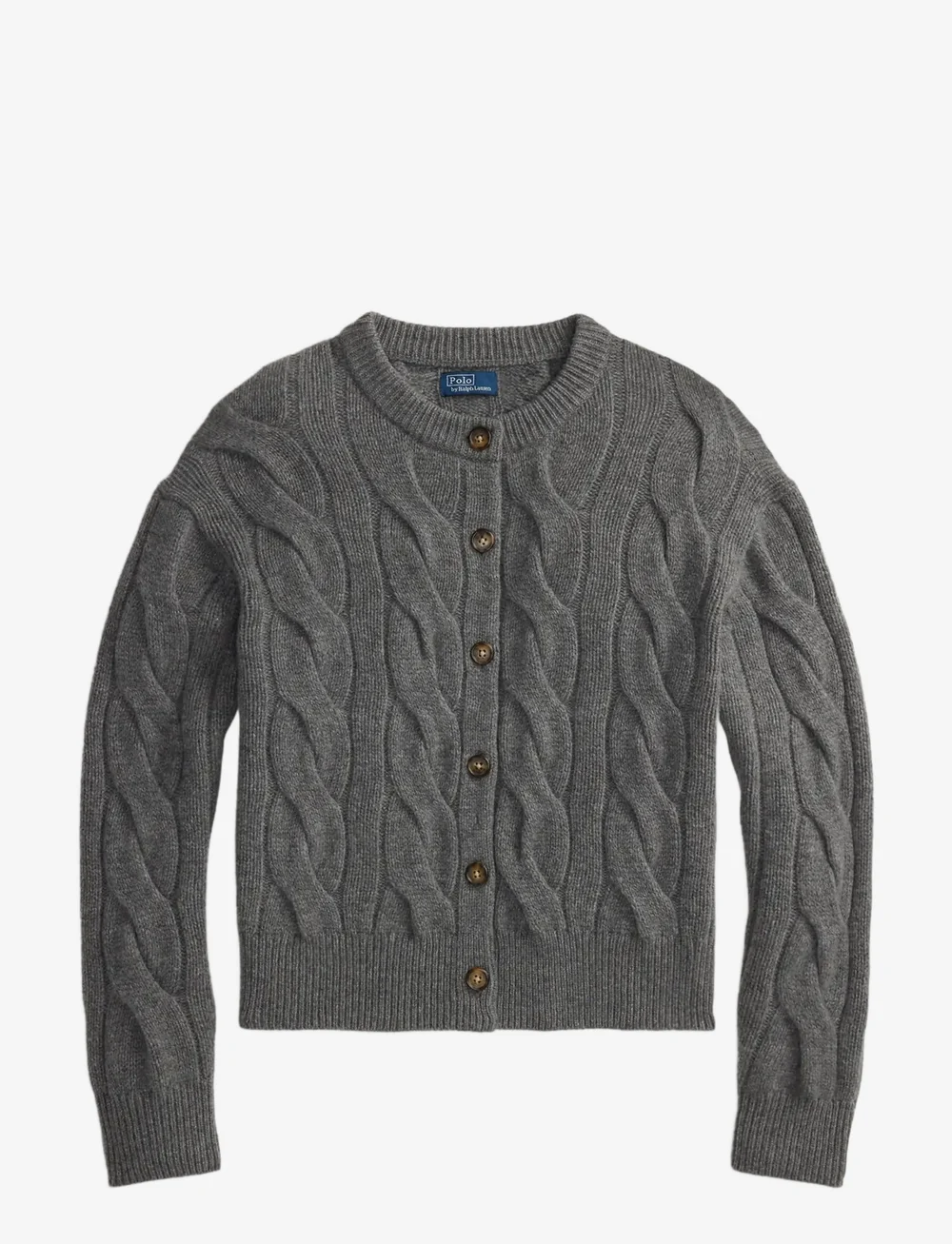 Polo Ralph Lauren - Cable-Knit Wool-Cashmere Cardigan - kardiganid - flannel grey heat - 1