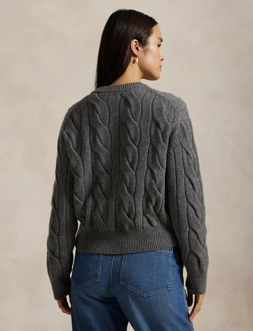 Polo Ralph Lauren - Cable-Knit Wool-Cashmere Cardigan - kardiganid - flannel grey heat - 2