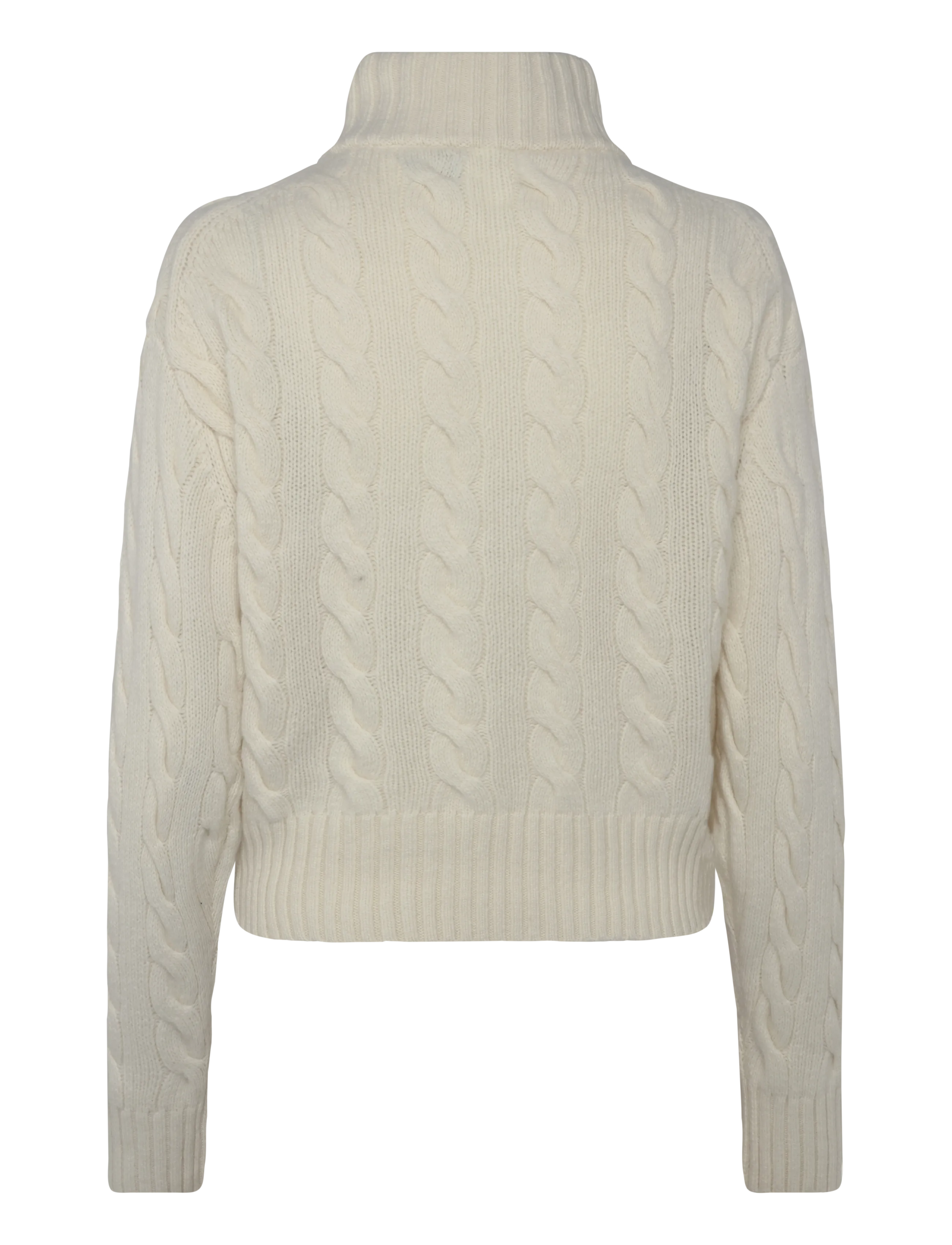 Polo Ralph Lauren - Cable Wool-Cashmere Half-Zip Sweater - kaszmir - authentic cream - 3