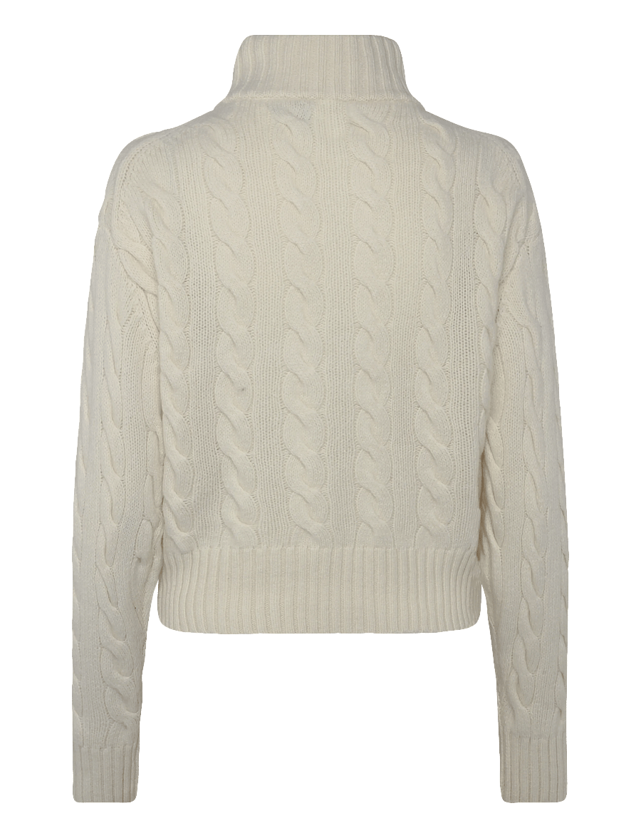 Polo Ralph Lauren - Cable Wool-Cashmere Half-Zip Sweater - kaszmir - authentic cream - 3
