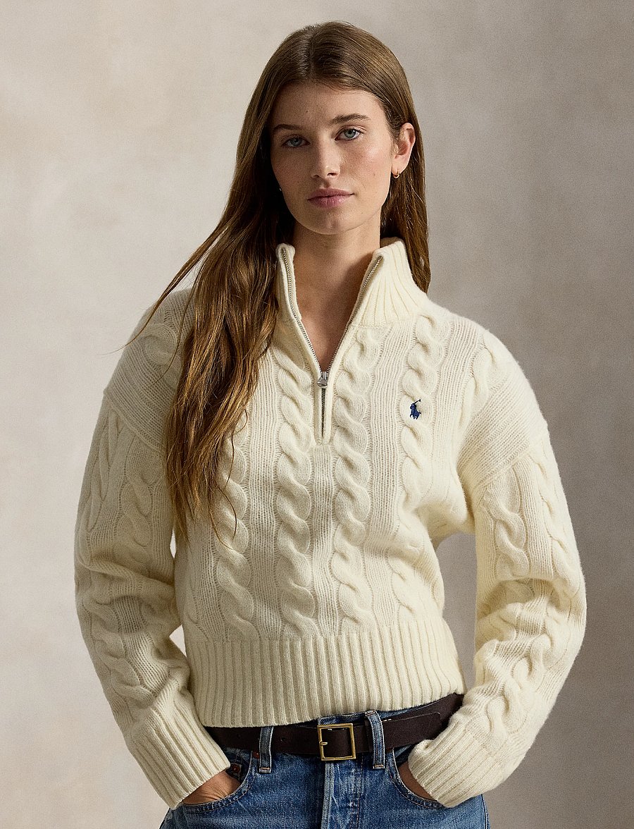 Polo Ralph Lauren - Cable Wool-Cashmere Half-Zip Sweater - cashmere - authentic cream - 1