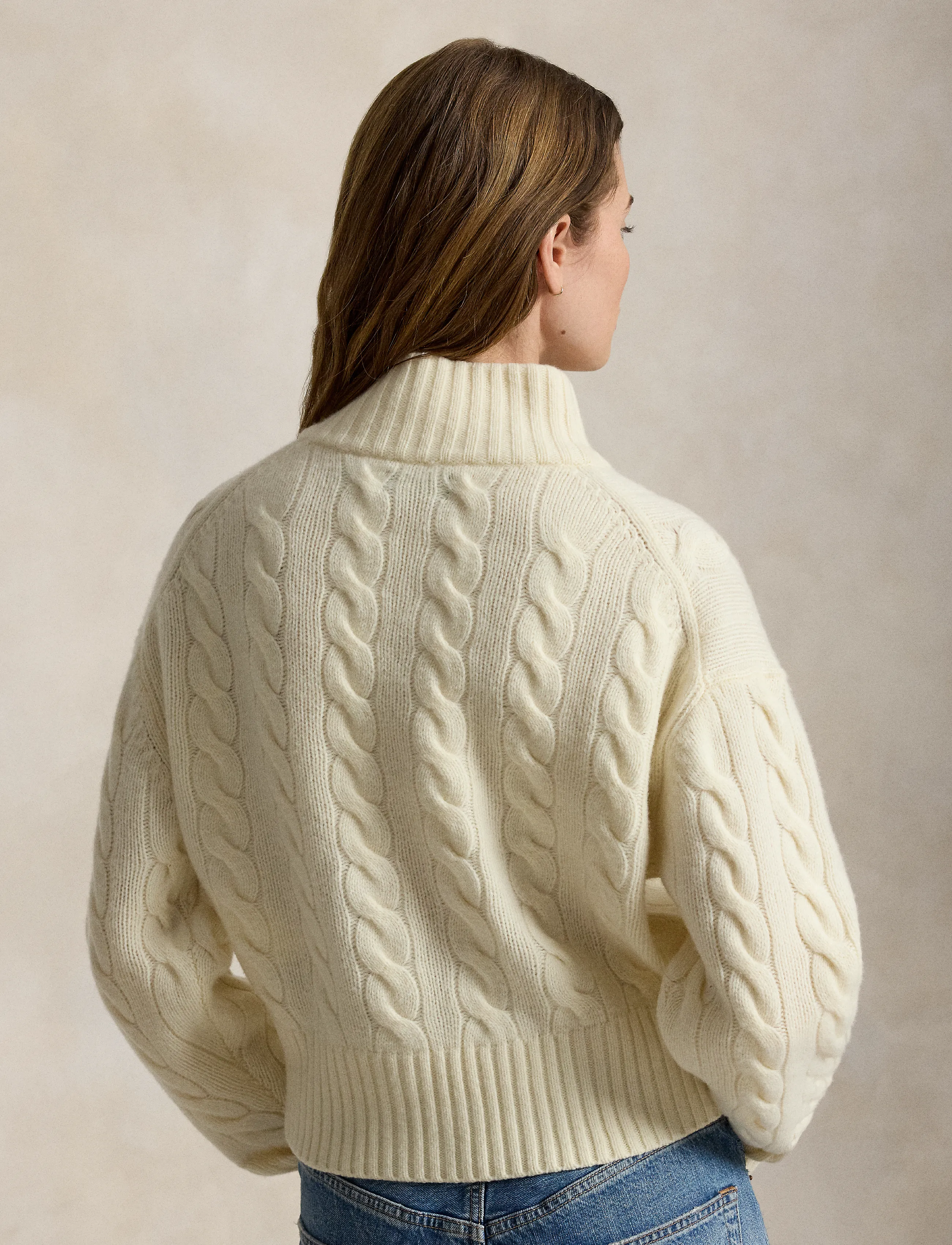 Polo Ralph Lauren - Cable Wool-Cashmere Half-Zip Sweater - cashmere - authentic cream - 3