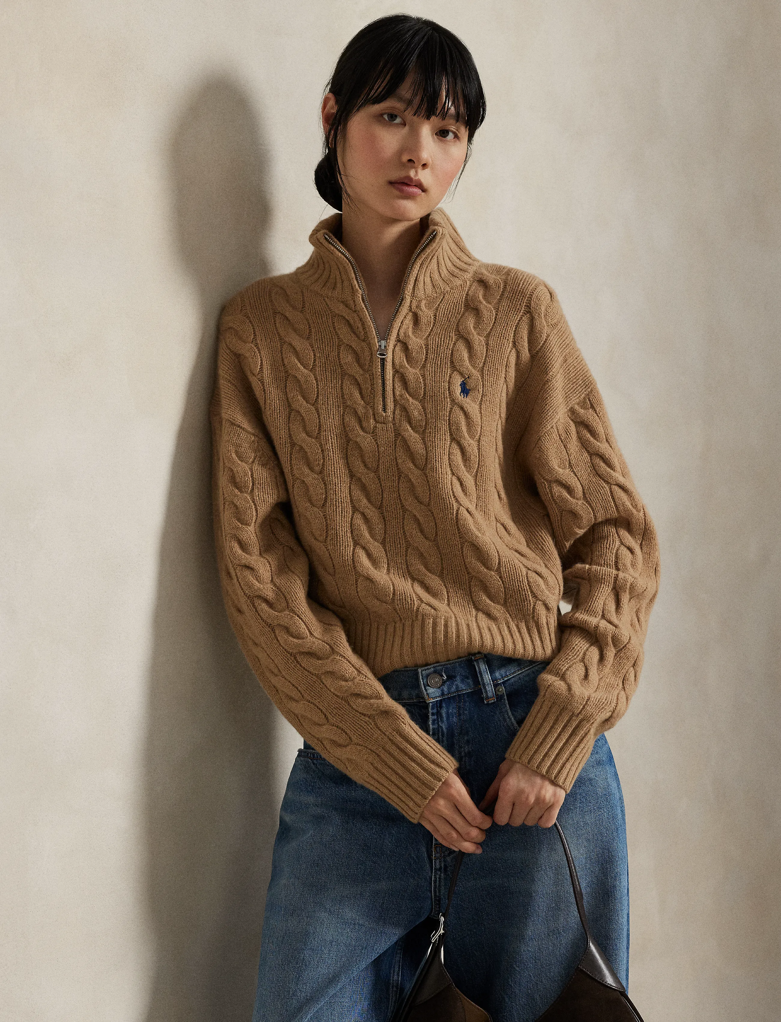 Polo Ralph Lauren - Cable Wool-Cashmere Half-Zip Sweater - kaschmir - collection camel - 2