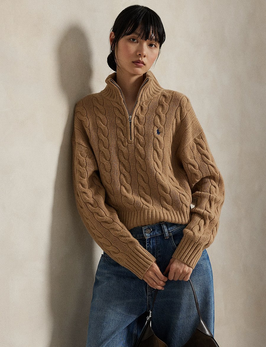Polo Ralph Lauren - Cable Wool-Cashmere Half-Zip Sweater - kaschmir - collection camel - 2